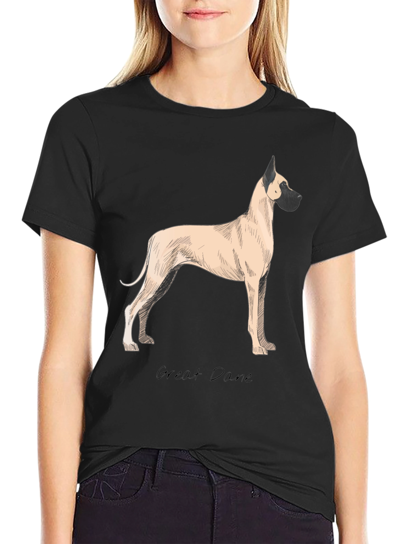 Great Dane Dog T-Shirt - Classic Black Tee