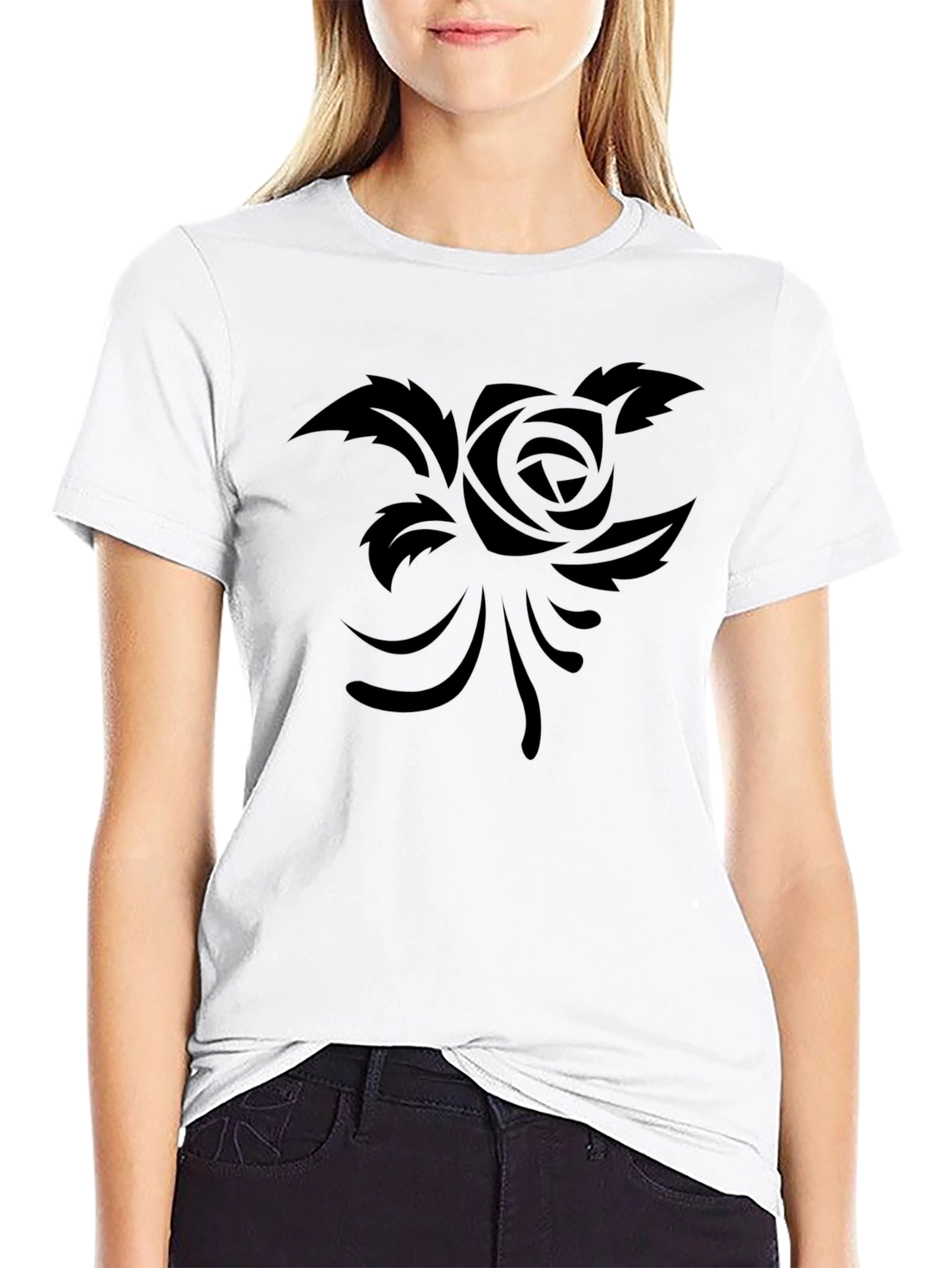Black Rose Graphic Tee - Stylish & Comfortable