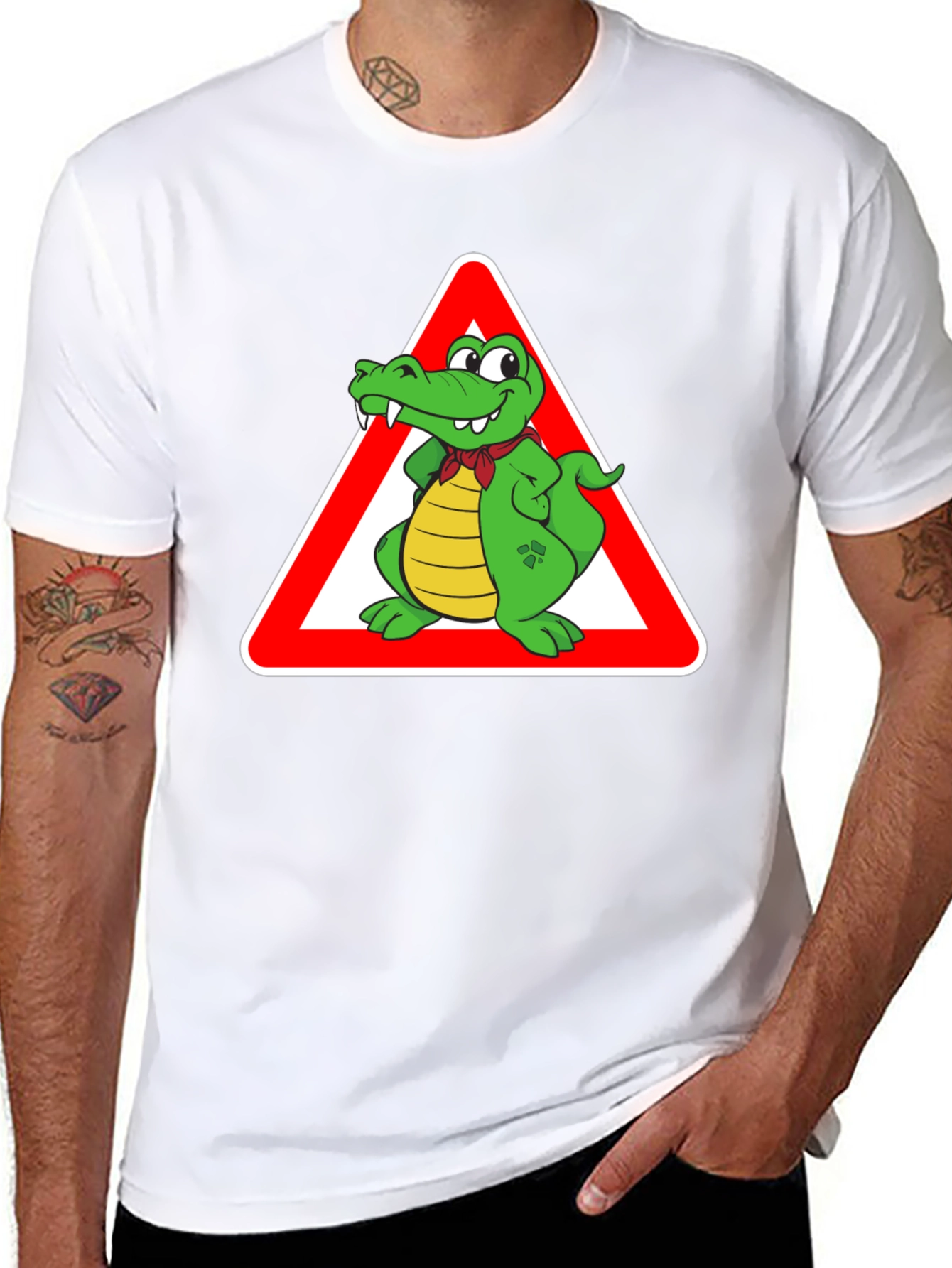 Cartoon Alligator Warning T-Shirt