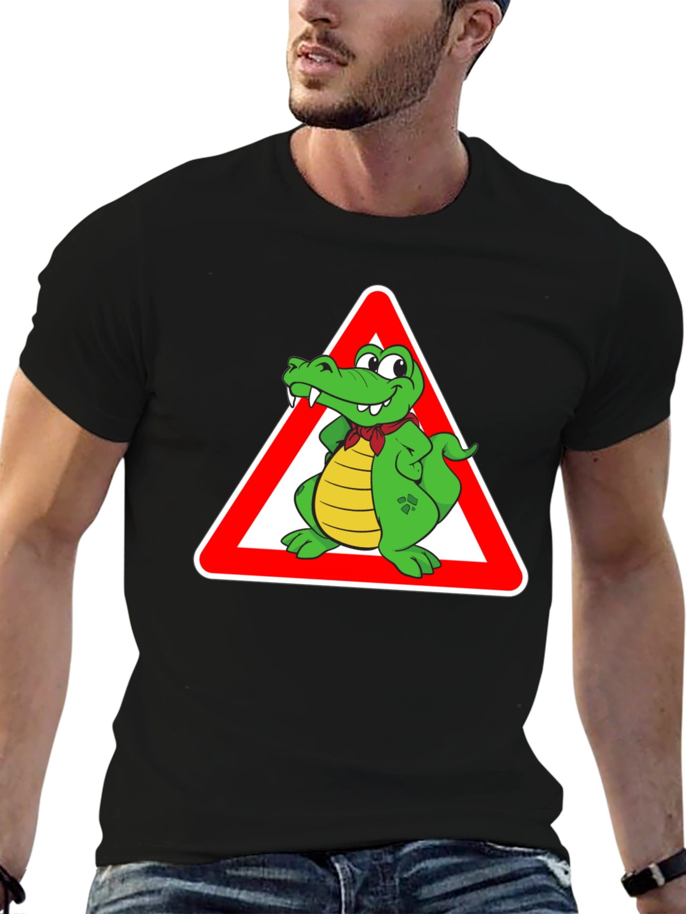 Cartoon Alligator Warning T-Shirt