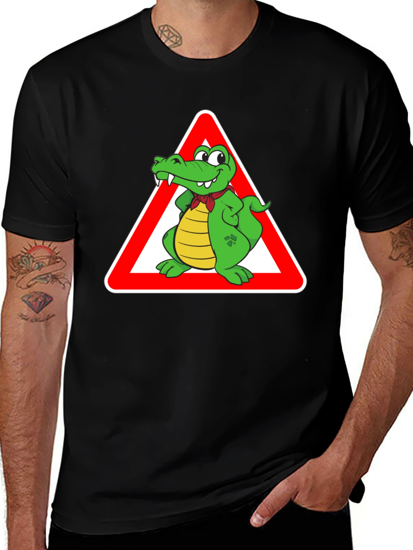 Cartoon Alligator Warning T-Shirt