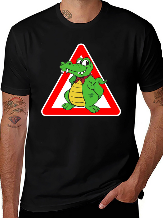 Cartoon Alligator Warning T-Shirt