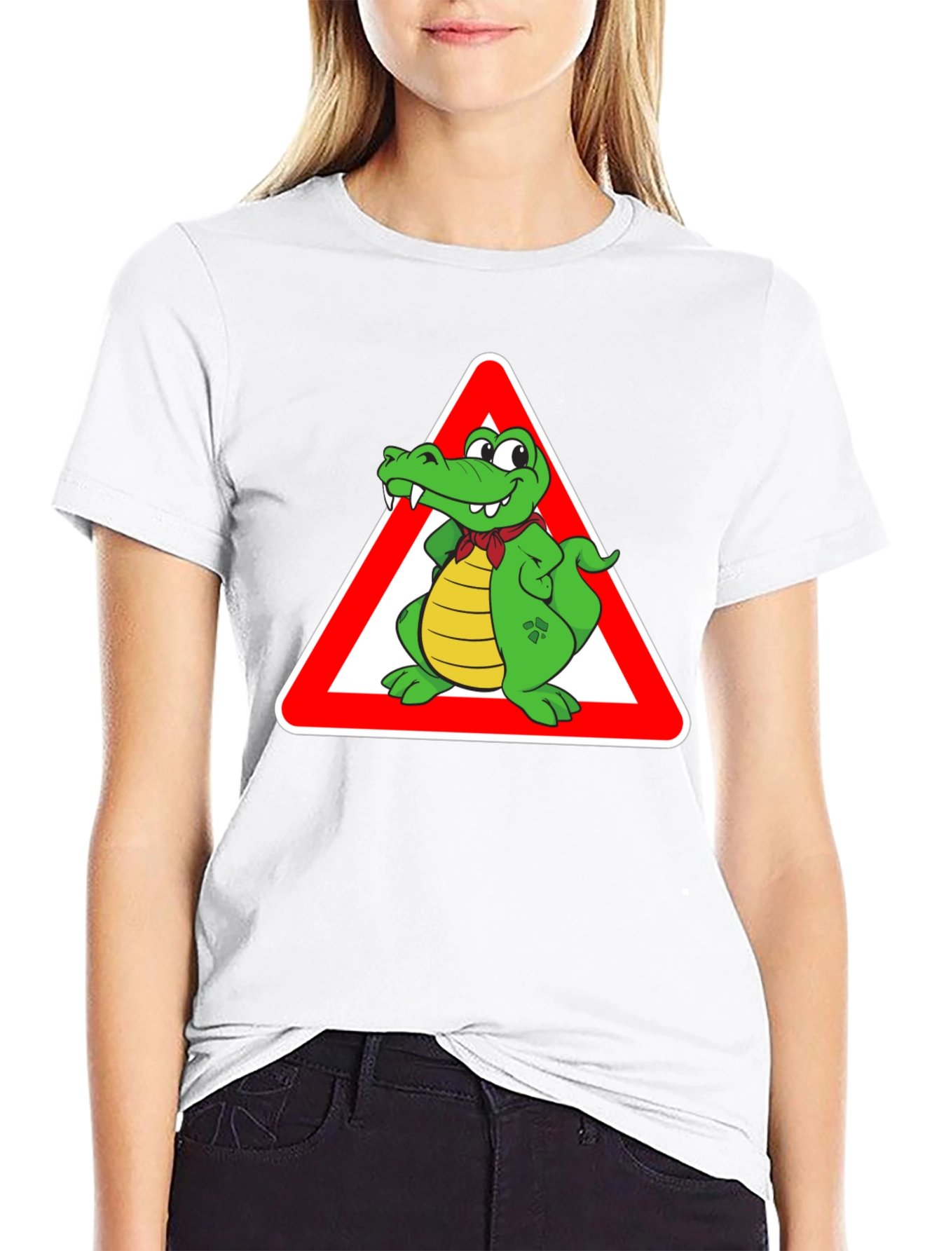Cartoon Alligator Warning T-Shirt