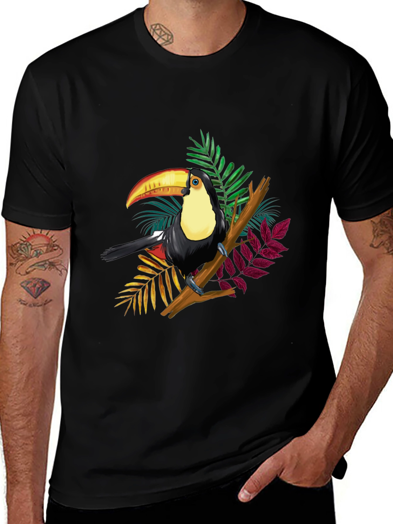 Toucan Graphic Black T-Shirt