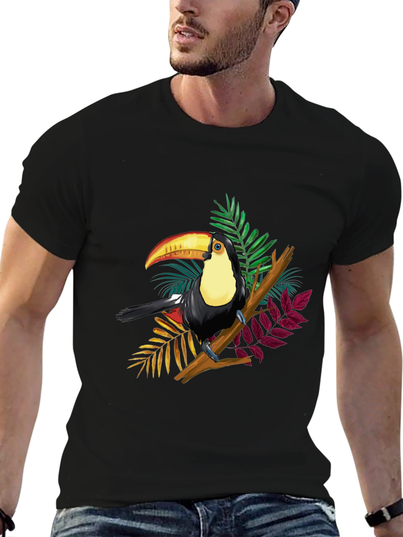 Toucan Graphic Black T-Shirt