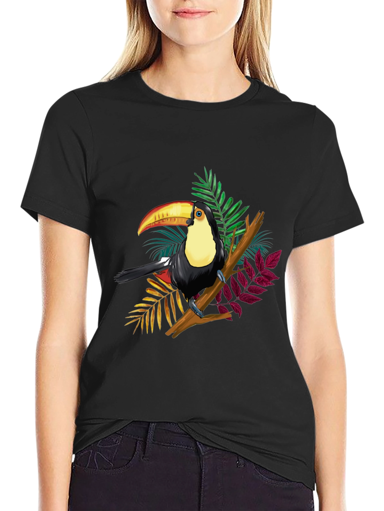 Toucan Graphic Black T-Shirt