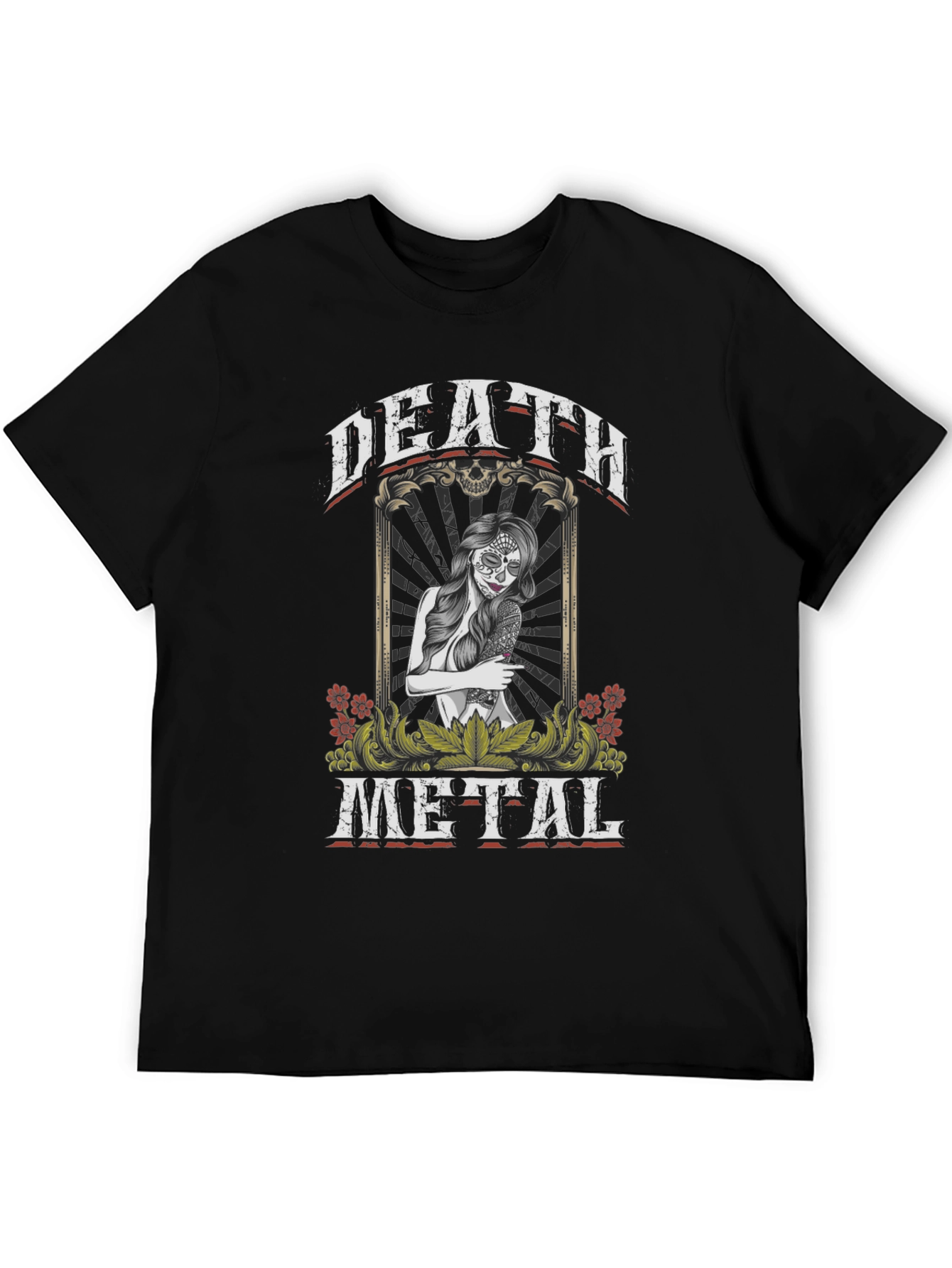 Death Metal Graphic Tee - Sugar Skull Woman T-Shirt