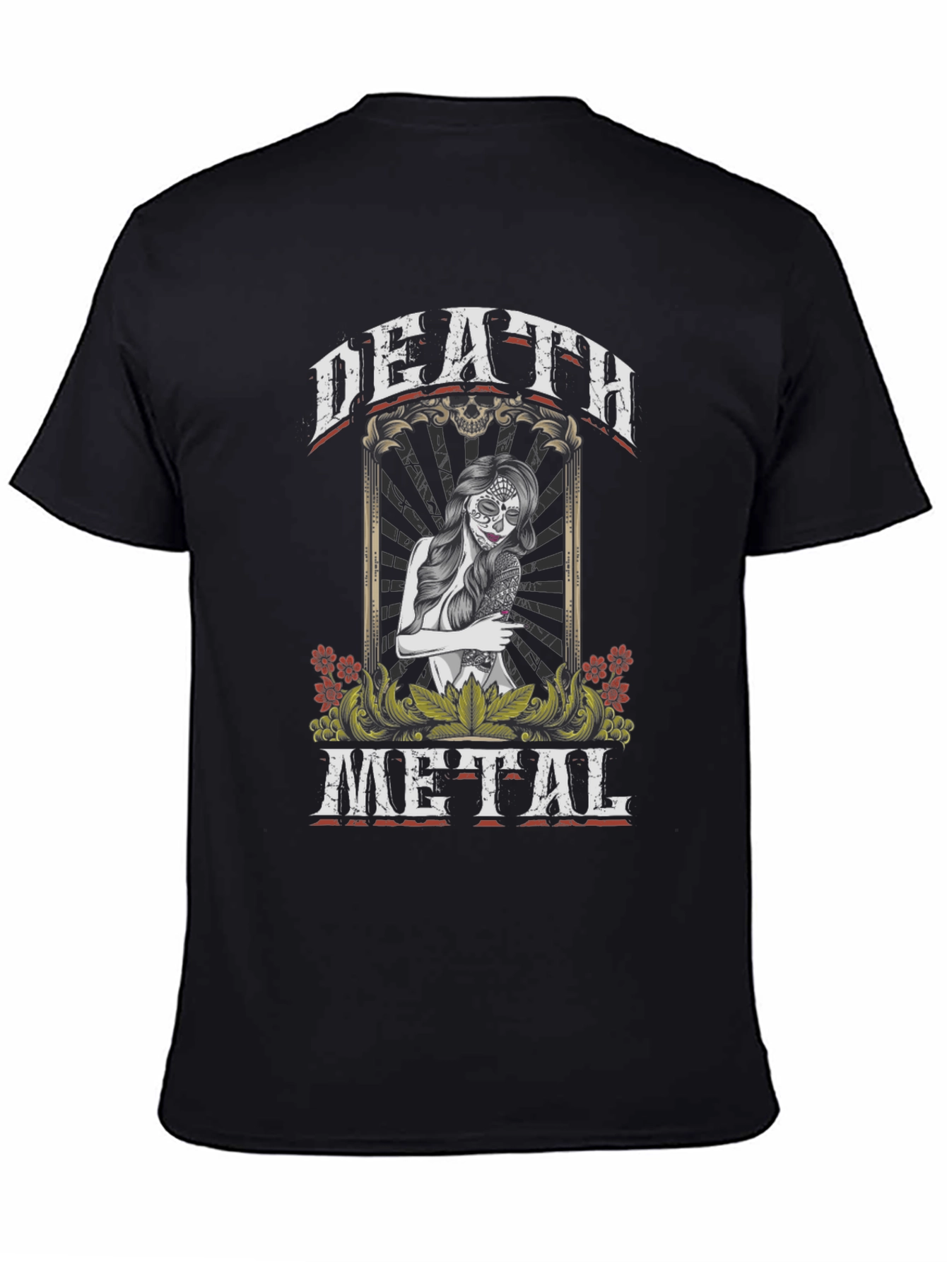 Death Metal Graphic Tee - Sugar Skull Woman T-Shirt