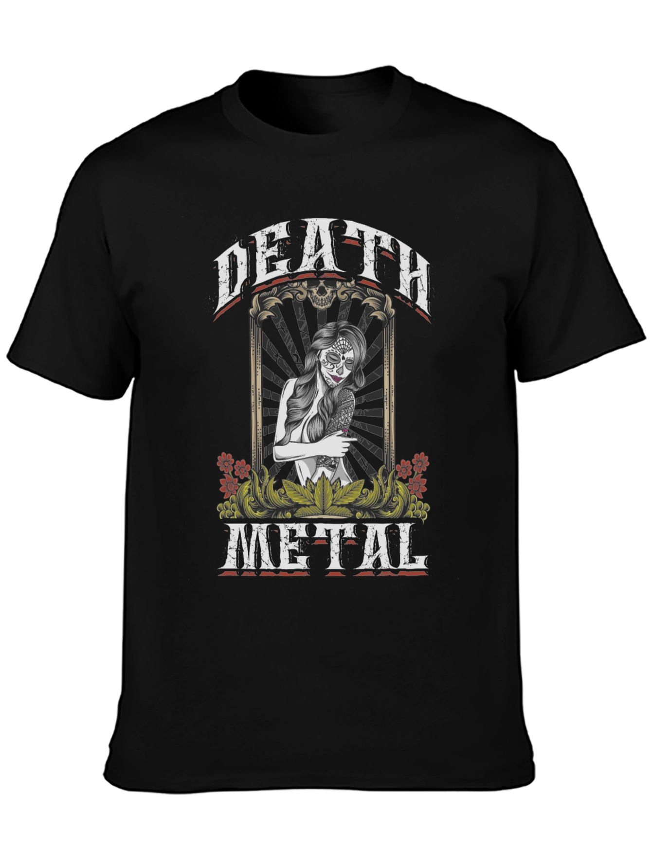 Death Metal Graphic Tee - Sugar Skull Woman T-Shirt