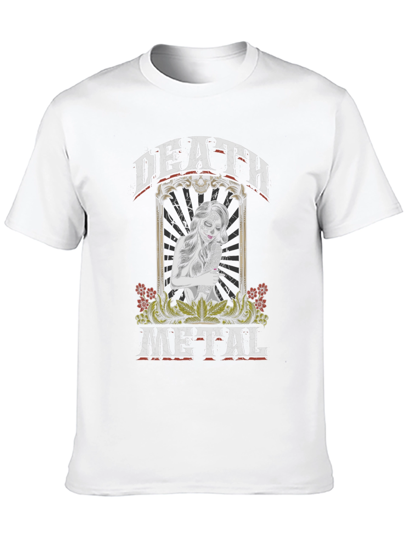 Death Metal Graphic Tee - Sugar Skull Woman T-Shirt