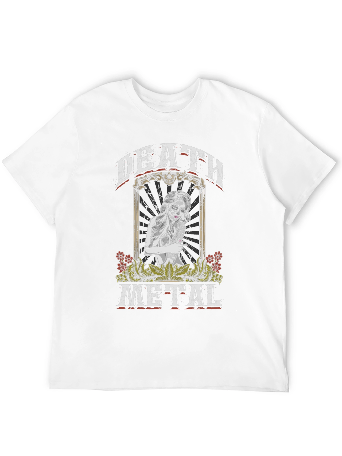 Death Metal Graphic Tee - Sugar Skull Woman T-Shirt