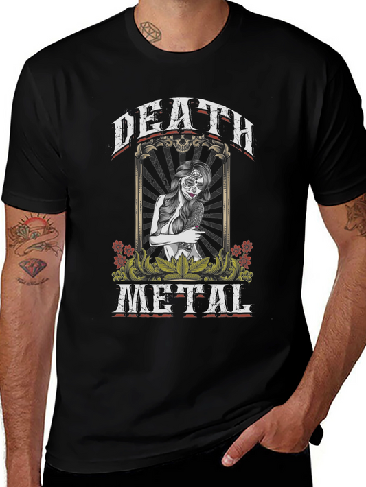 Death Metal Graphic Tee - Sugar Skull Woman T-Shirt