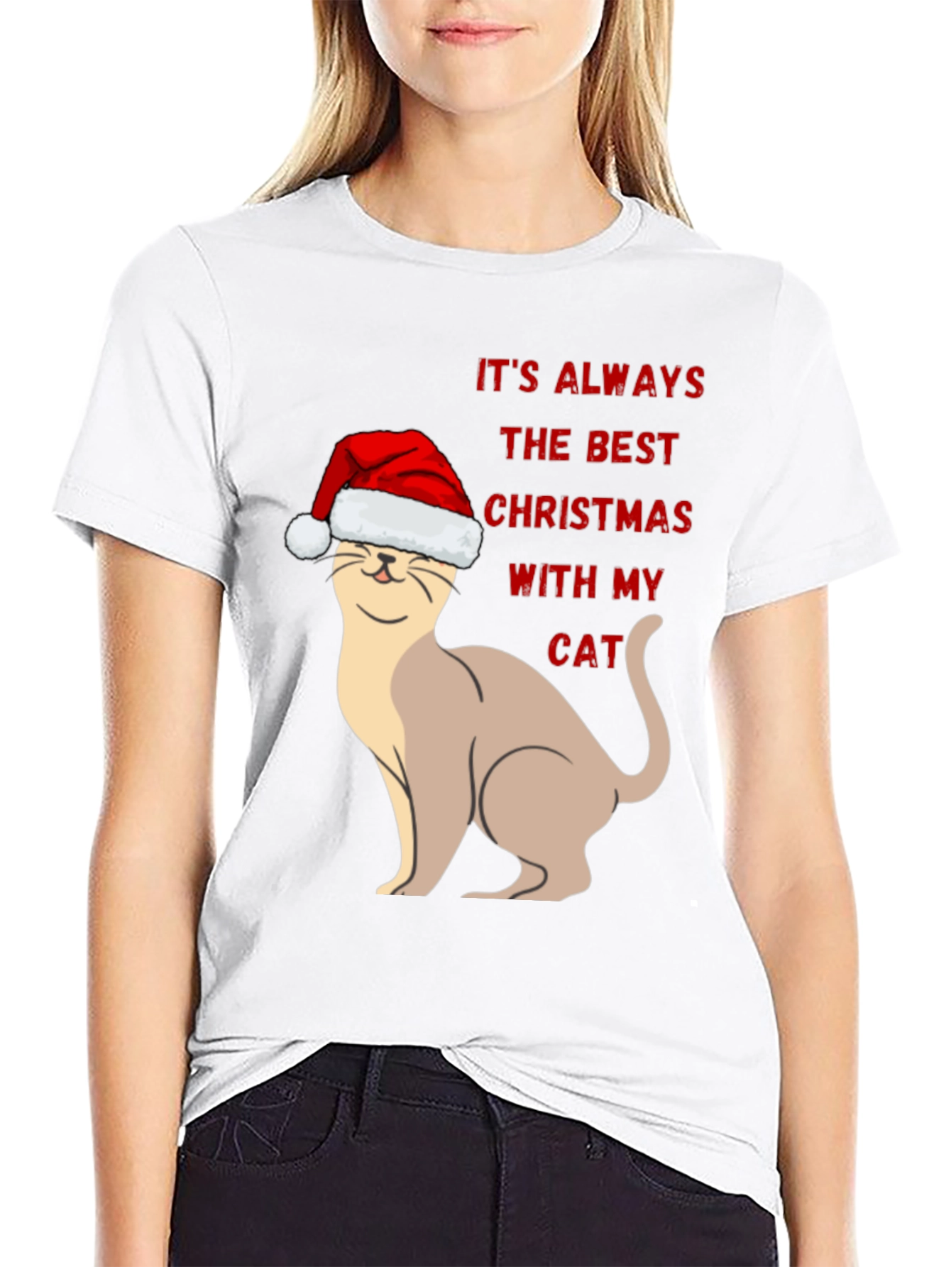 Festive Cat Christmas T-Shirt