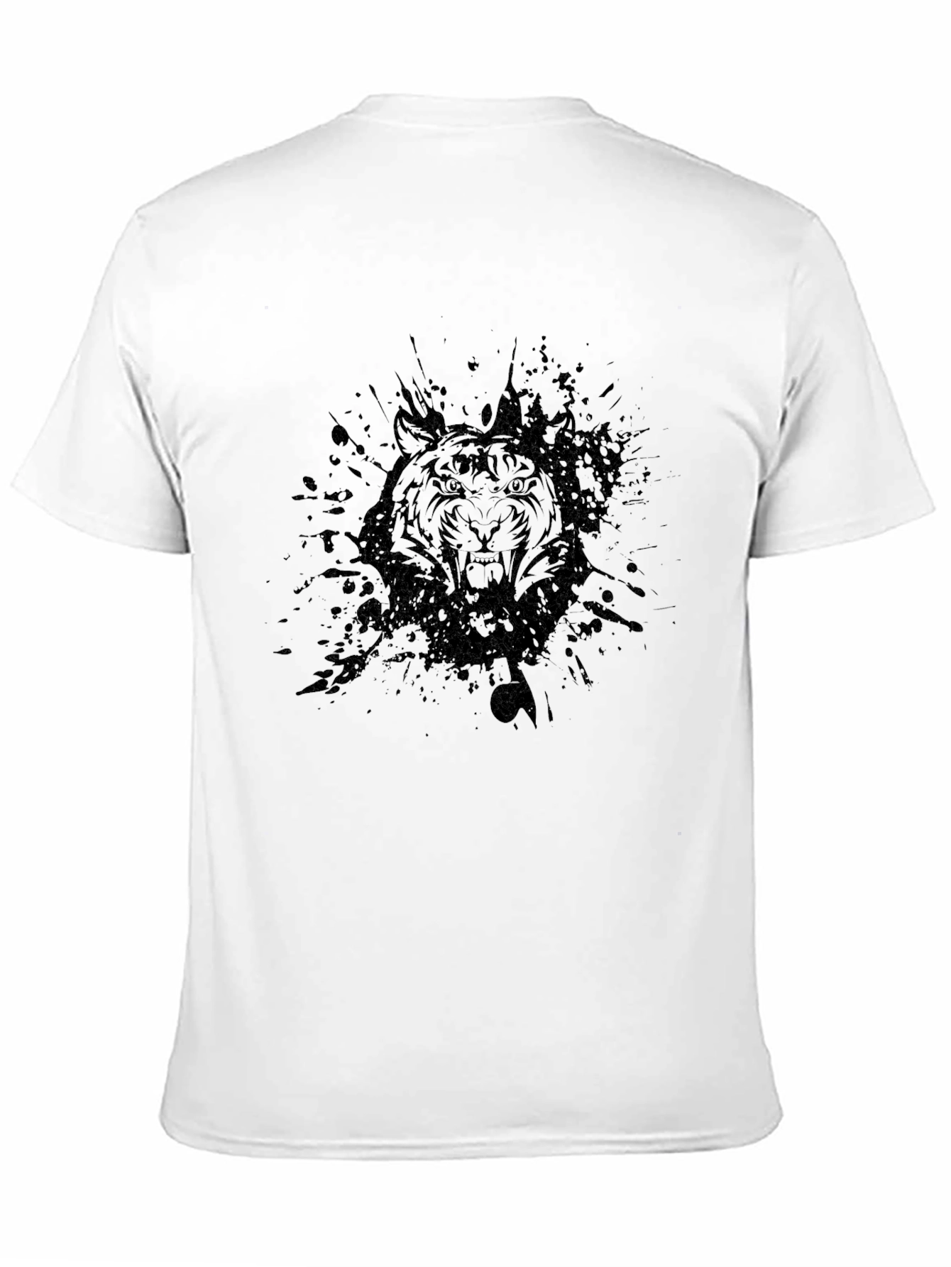 Black Tiger Graphic Tee - Mens Crew Neck