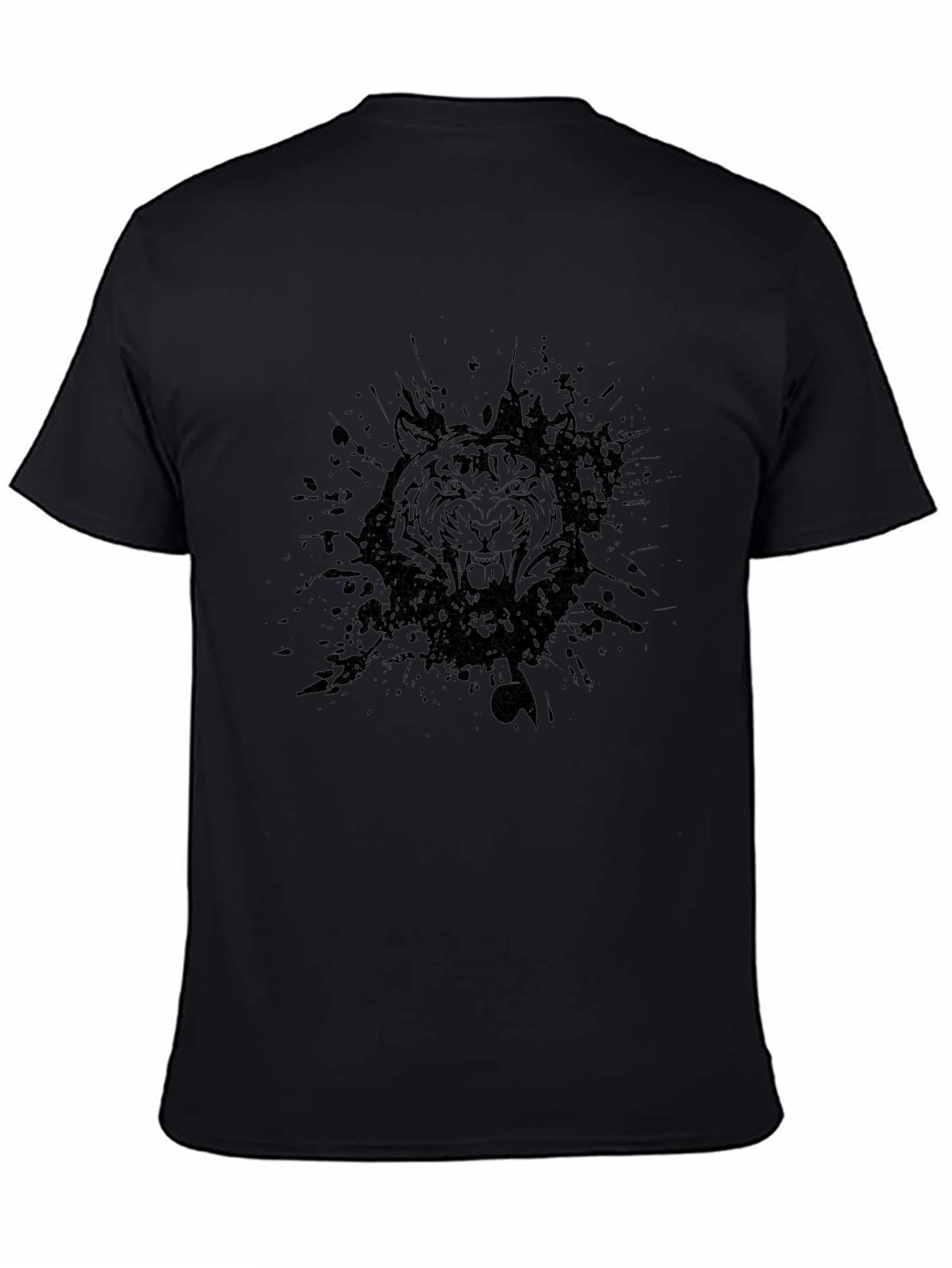 Black Tiger Graphic Tee - Mens Crew Neck