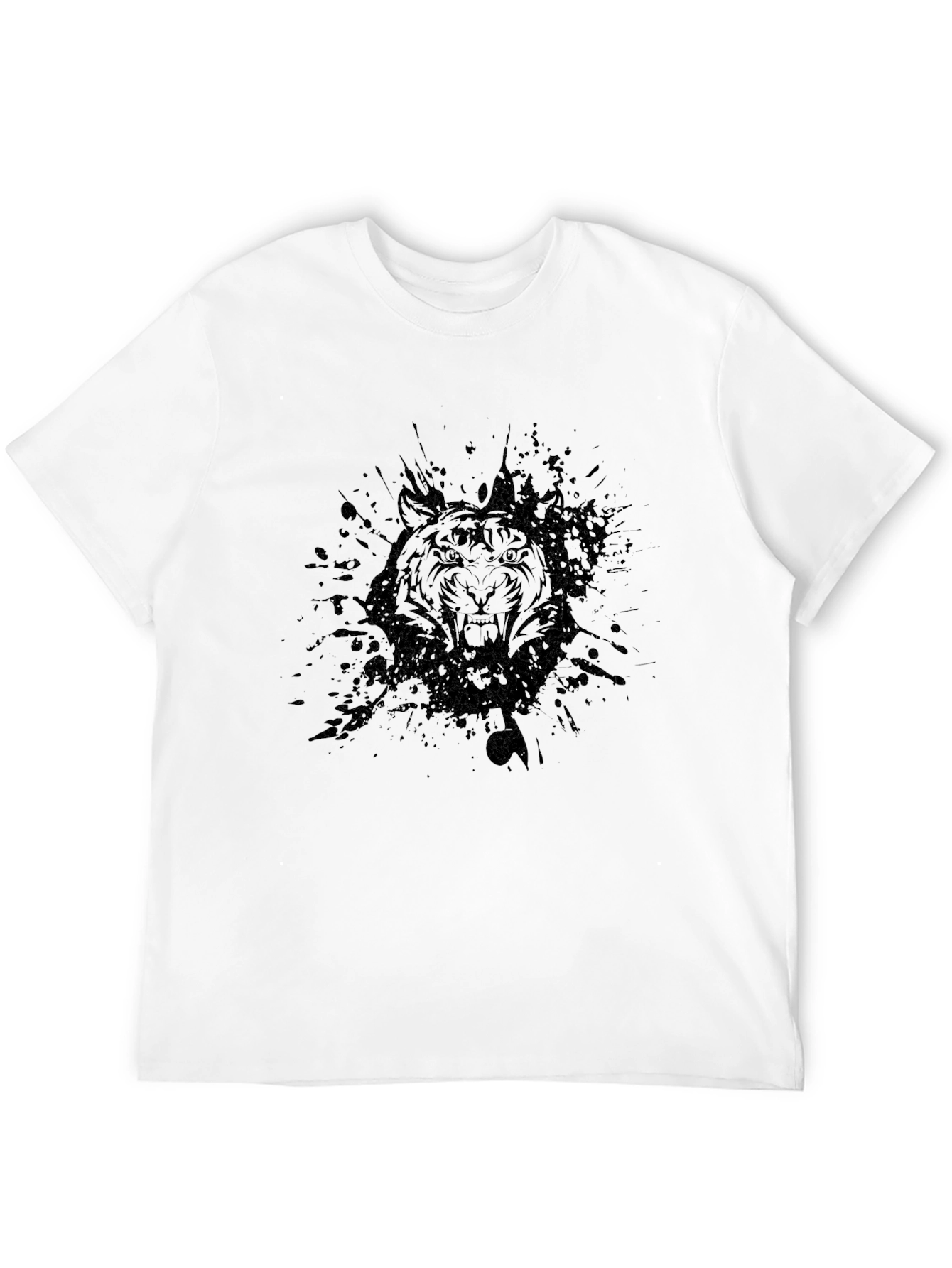 Black Tiger Graphic Tee - Mens Crew Neck