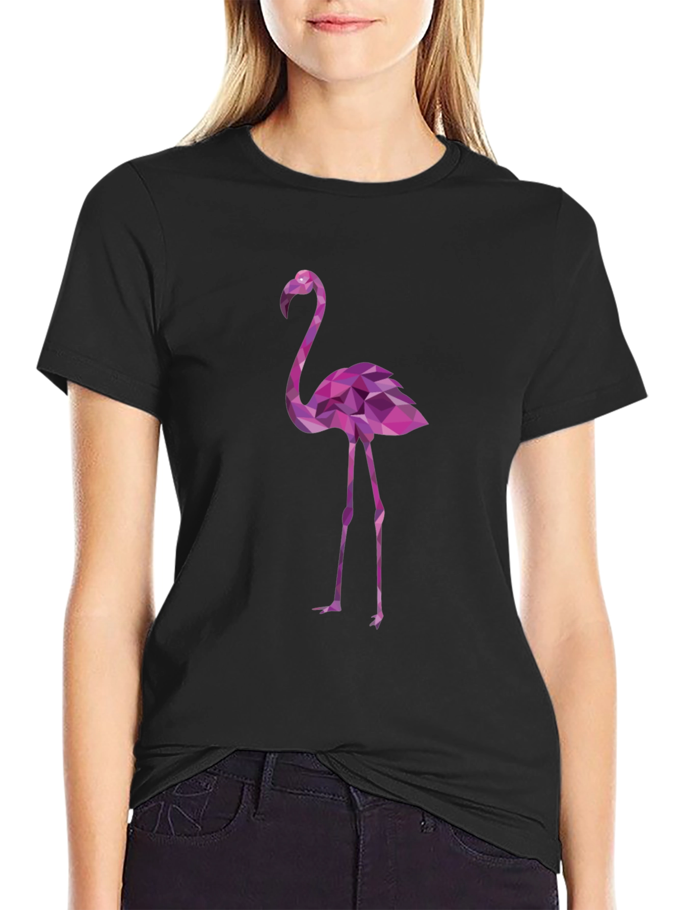 Geometric Flamingo Graphic T-Shirt
