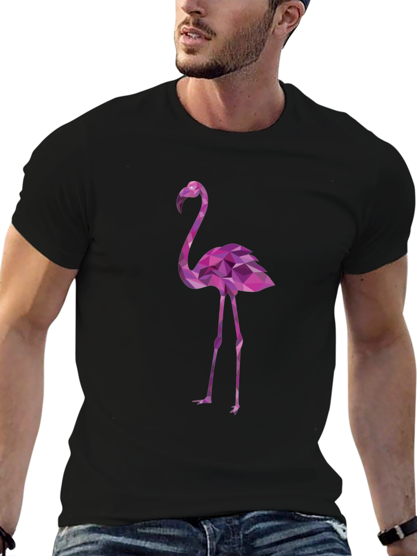 Geometric Flamingo Graphic T-Shirt