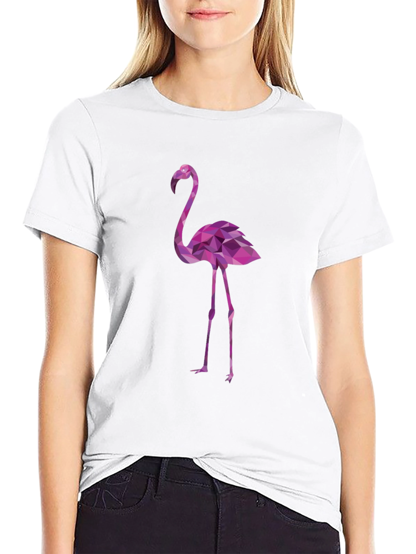 Geometric Flamingo Graphic T-Shirt