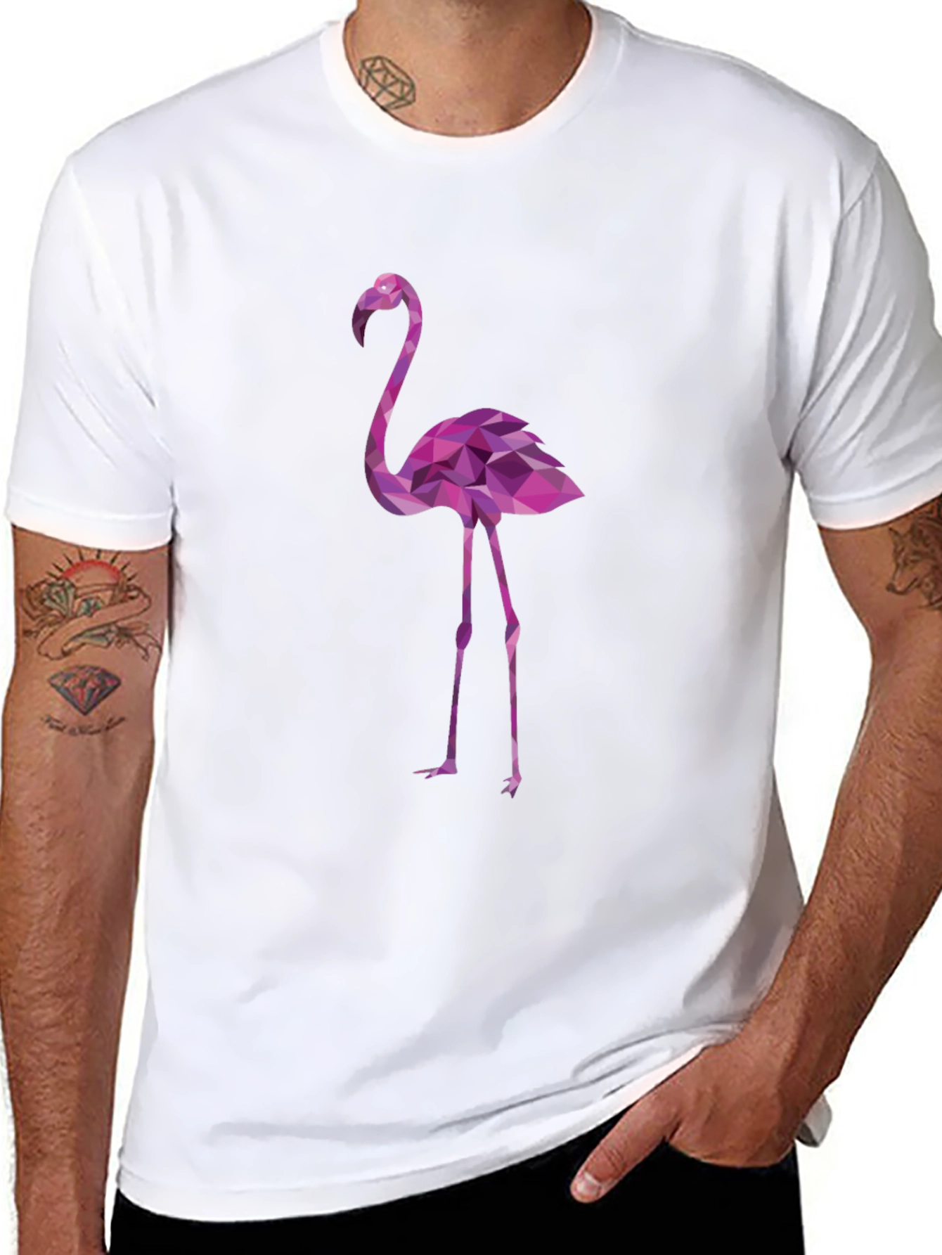 Geometric Flamingo Graphic T-Shirt