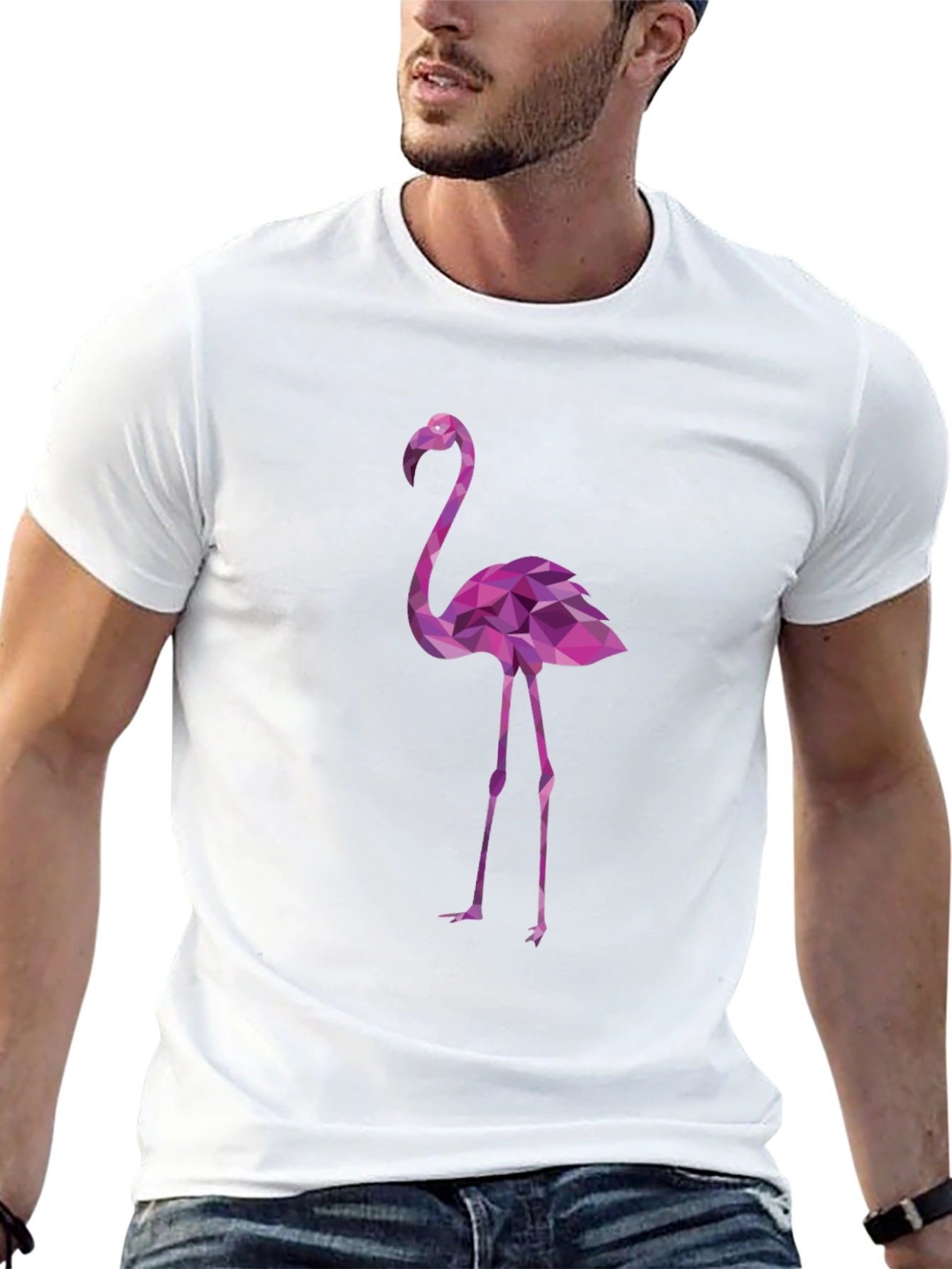 Geometric Flamingo Graphic T-Shirt