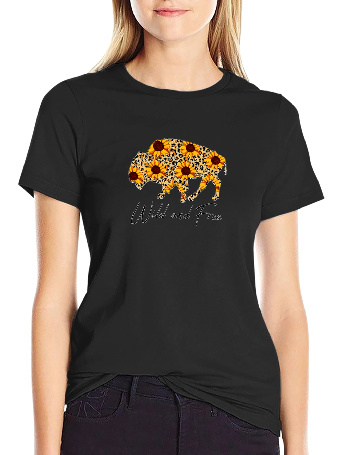 Wild and Free Sunflower Buffalo T-Shirt