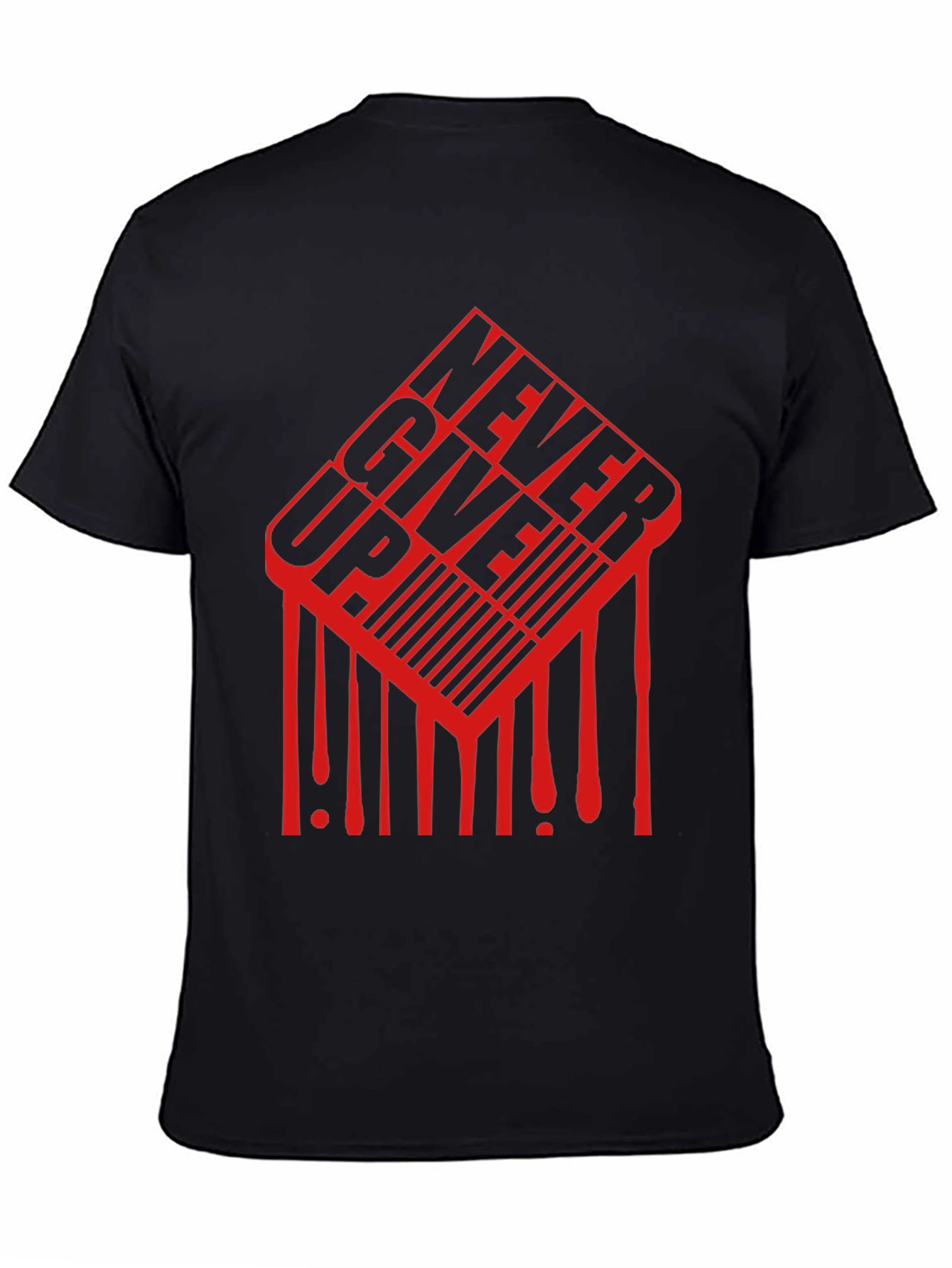 Never Give Up Graphic Tee - Black