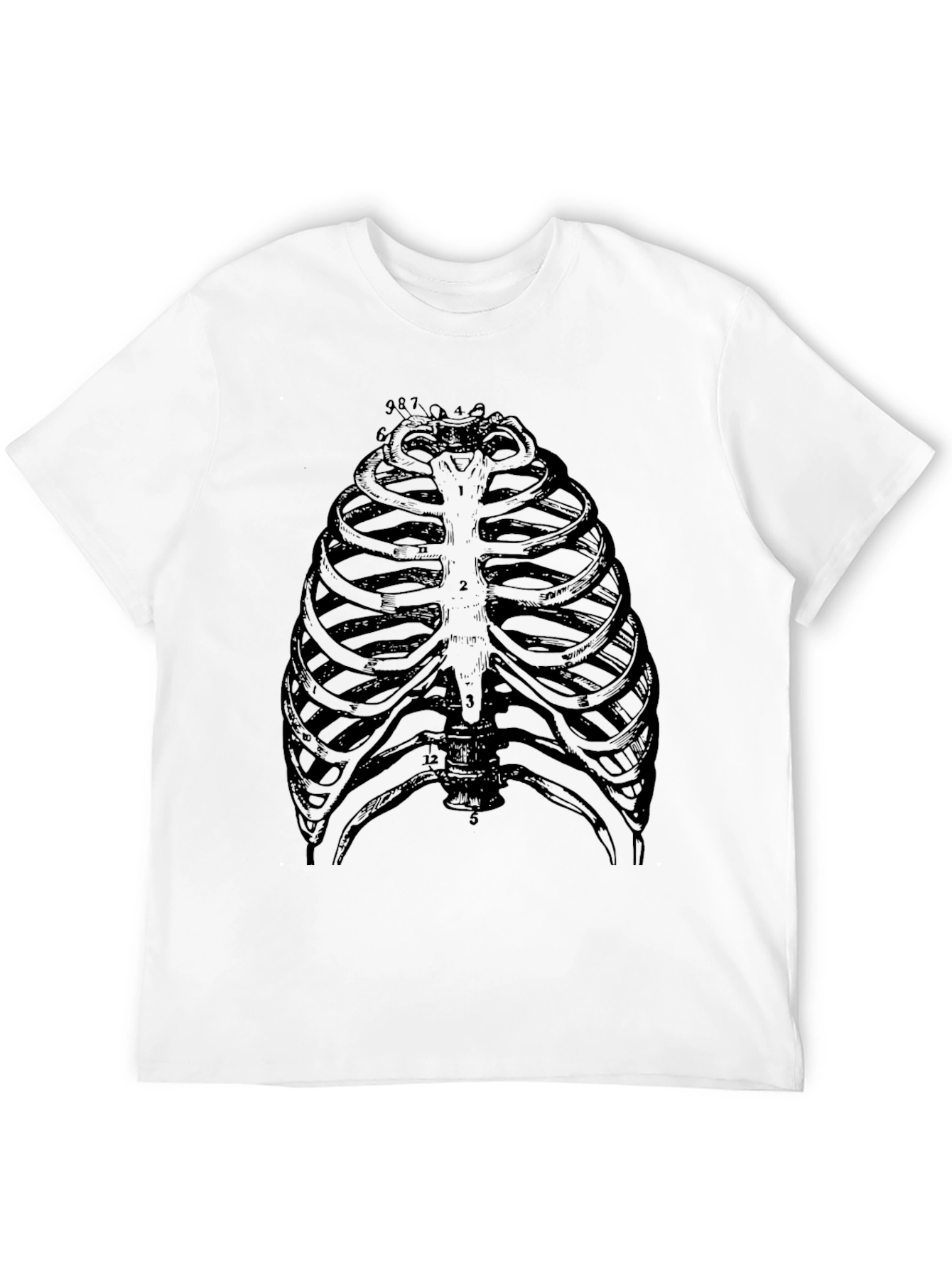 Anatomical Rib Cage Graphic T-Shirt - Black