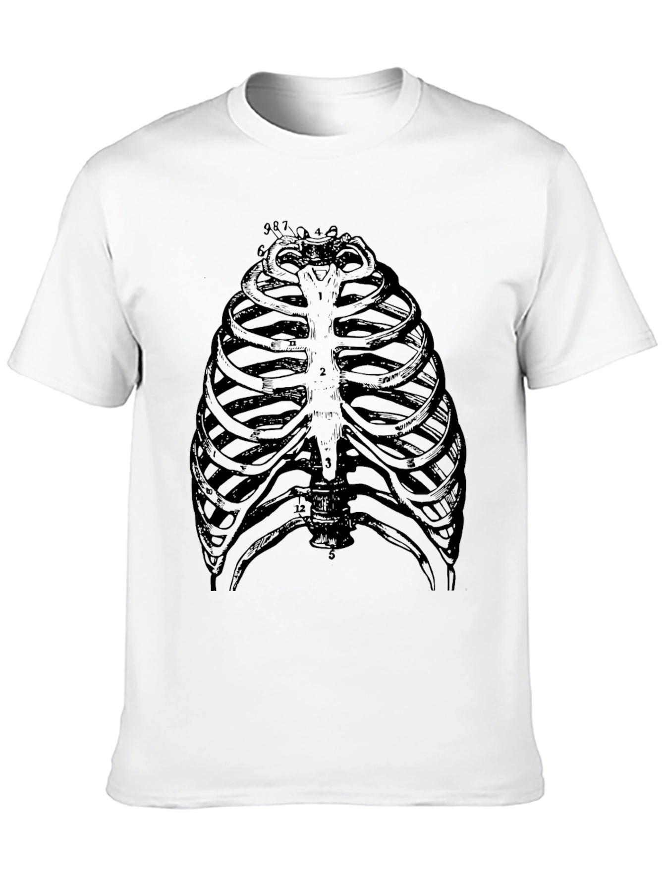 Anatomical Rib Cage Graphic T-Shirt - Black