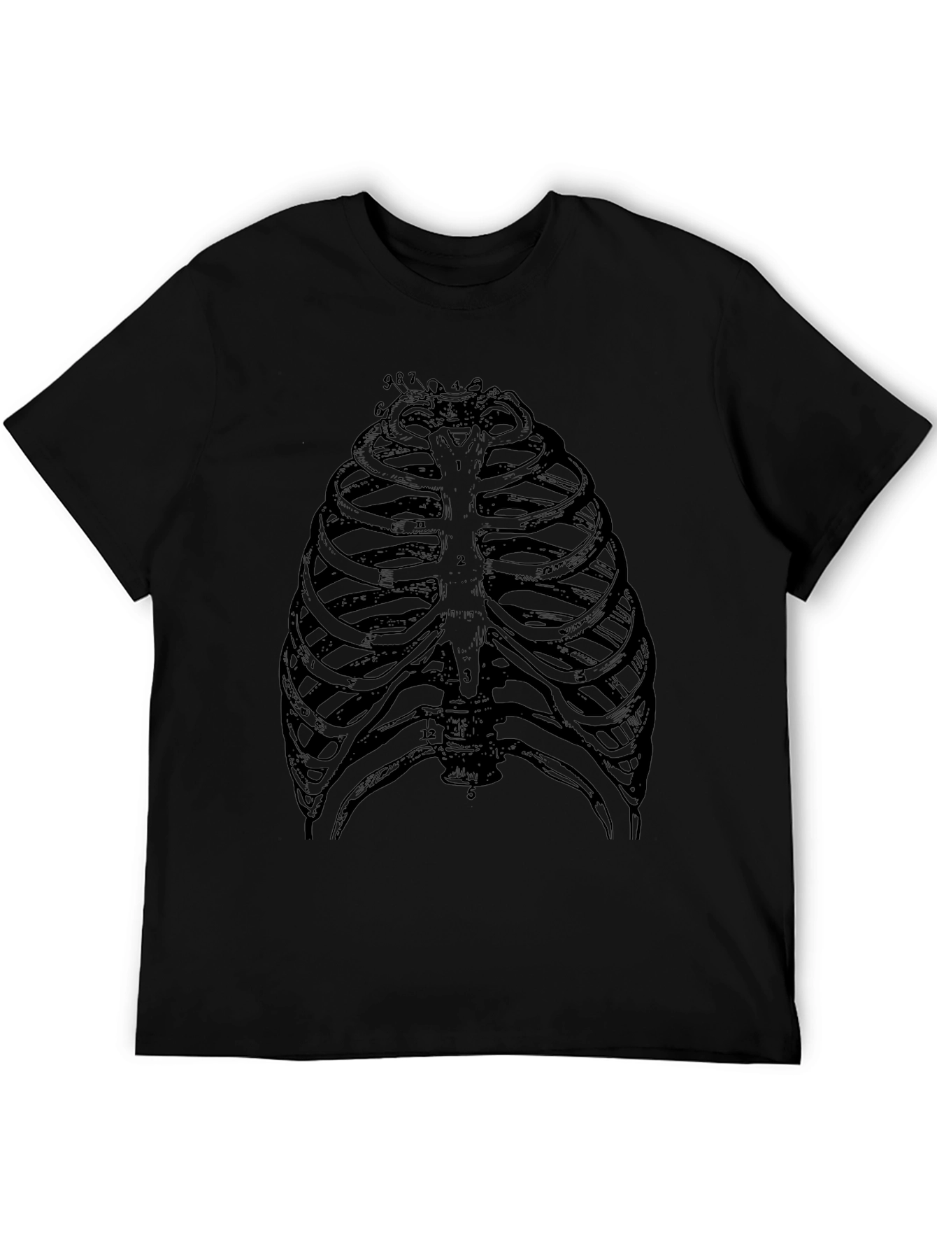 Anatomical Rib Cage Graphic T-Shirt - Black
