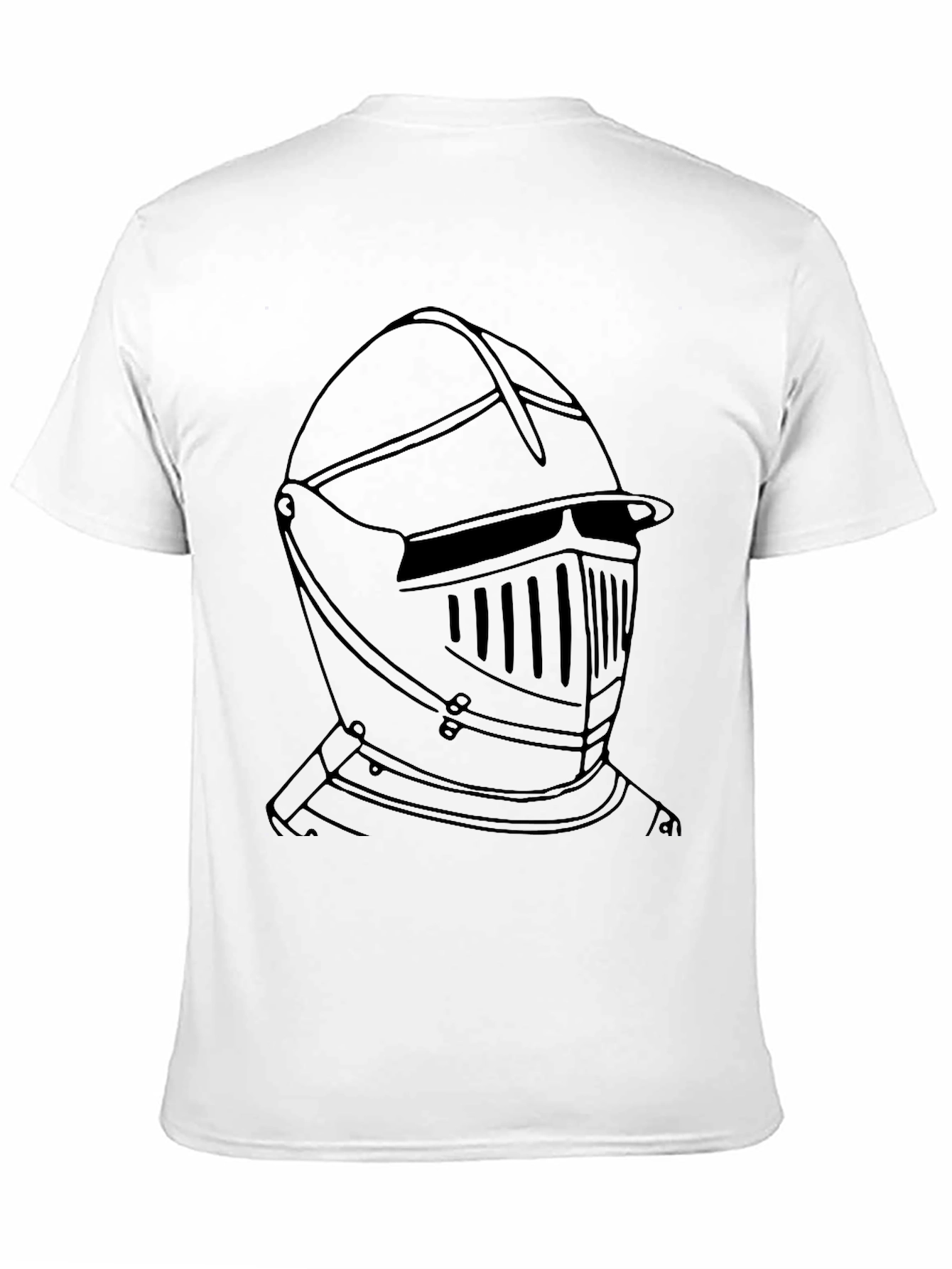 Knight Helmet Graphic Tee - Black Cotton Casual T-Shirt