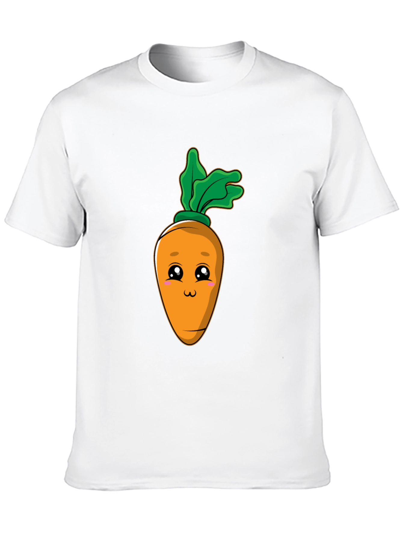 Cute Carrot Graphic Tee - Black Cotton Blend T-Shirt