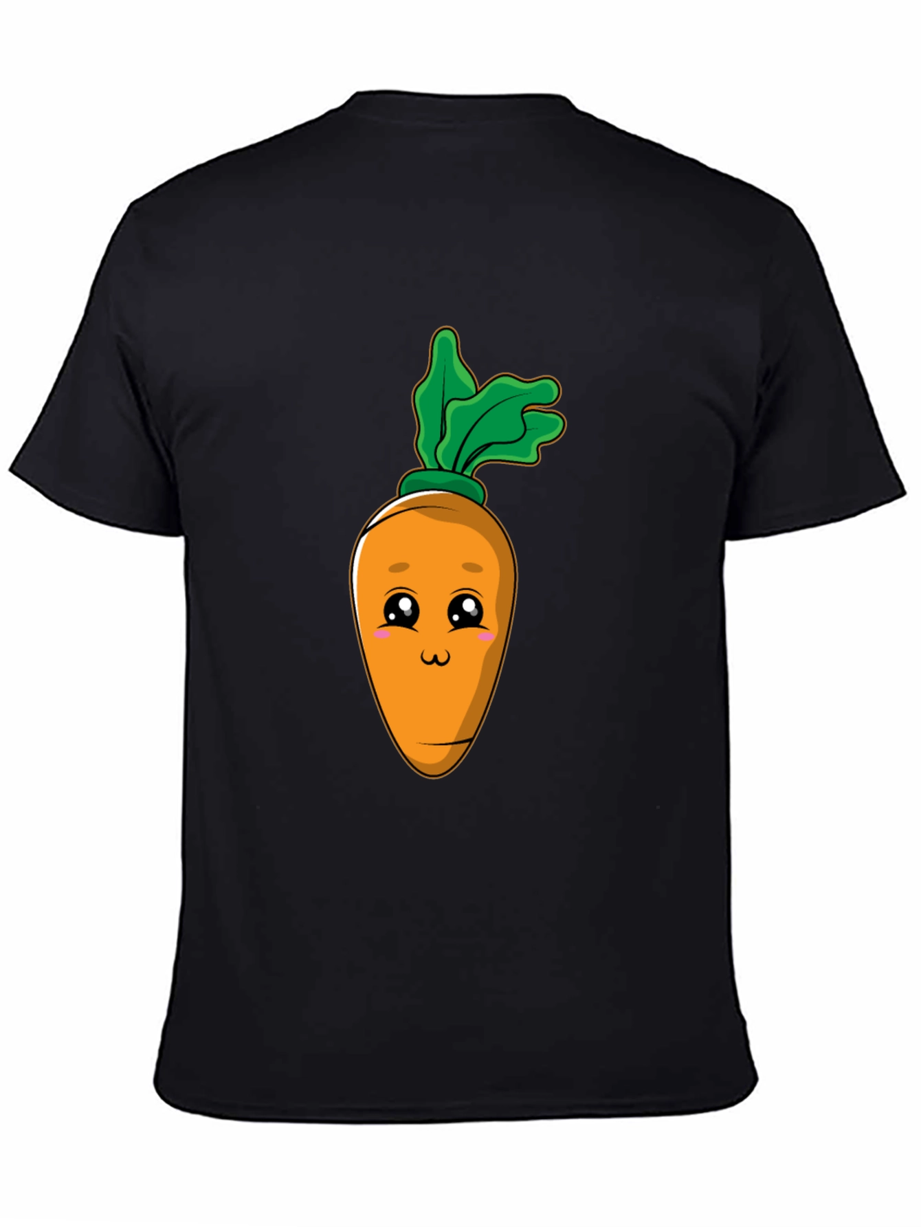 Cute Carrot Graphic Tee - Black Cotton Blend T-Shirt