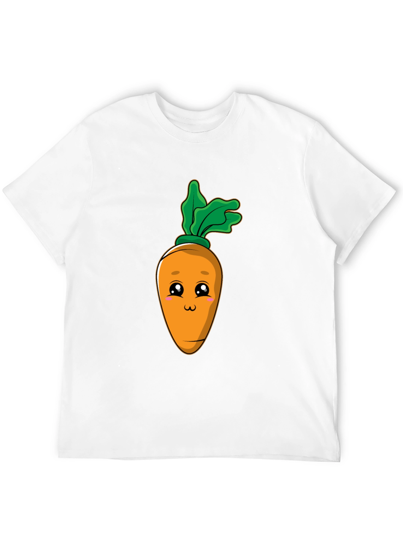 Cute Carrot Graphic Tee - Black Cotton Blend T-Shirt