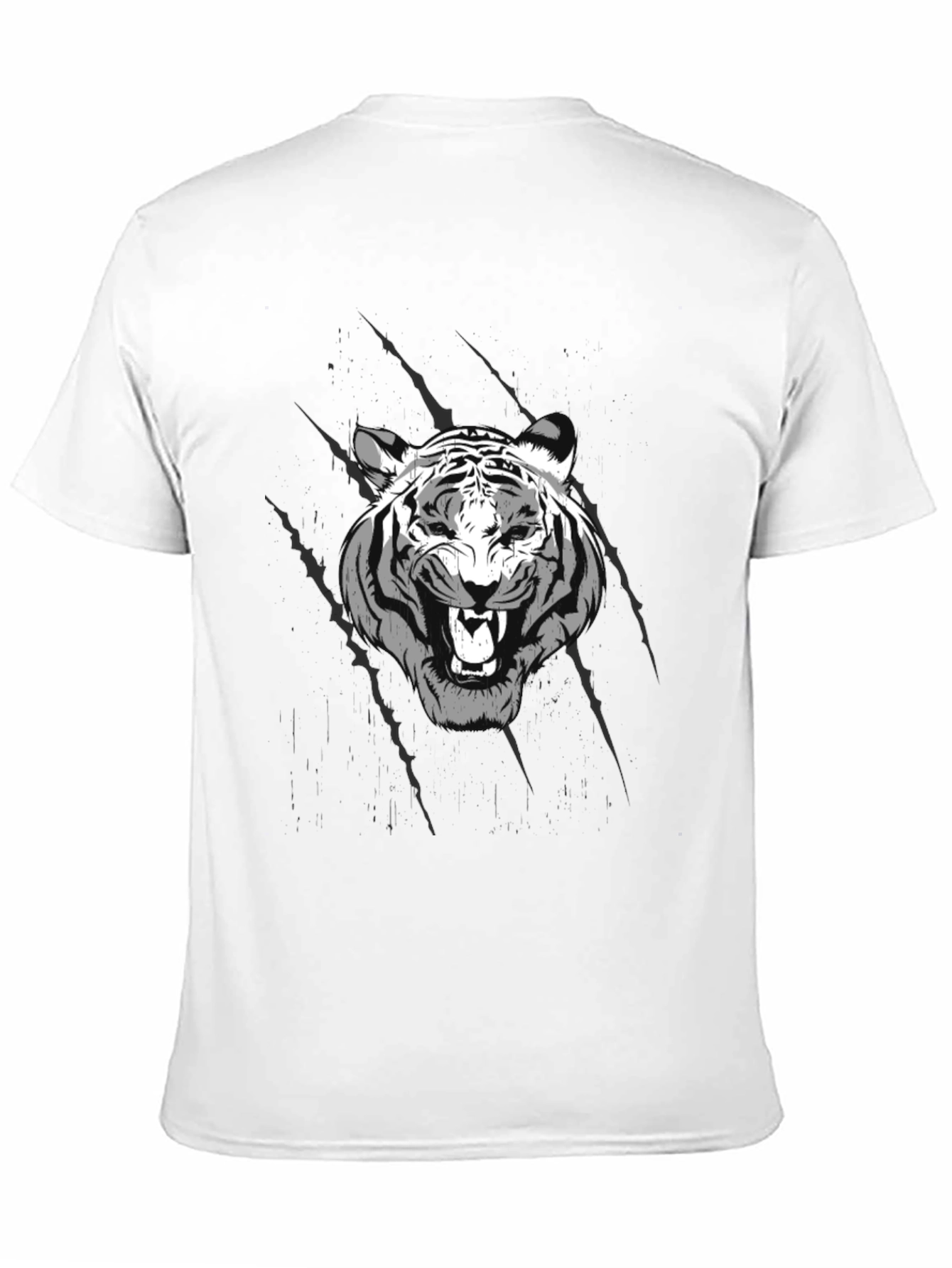 Tiger Graphic Print Black Crew Neck T-Shirt