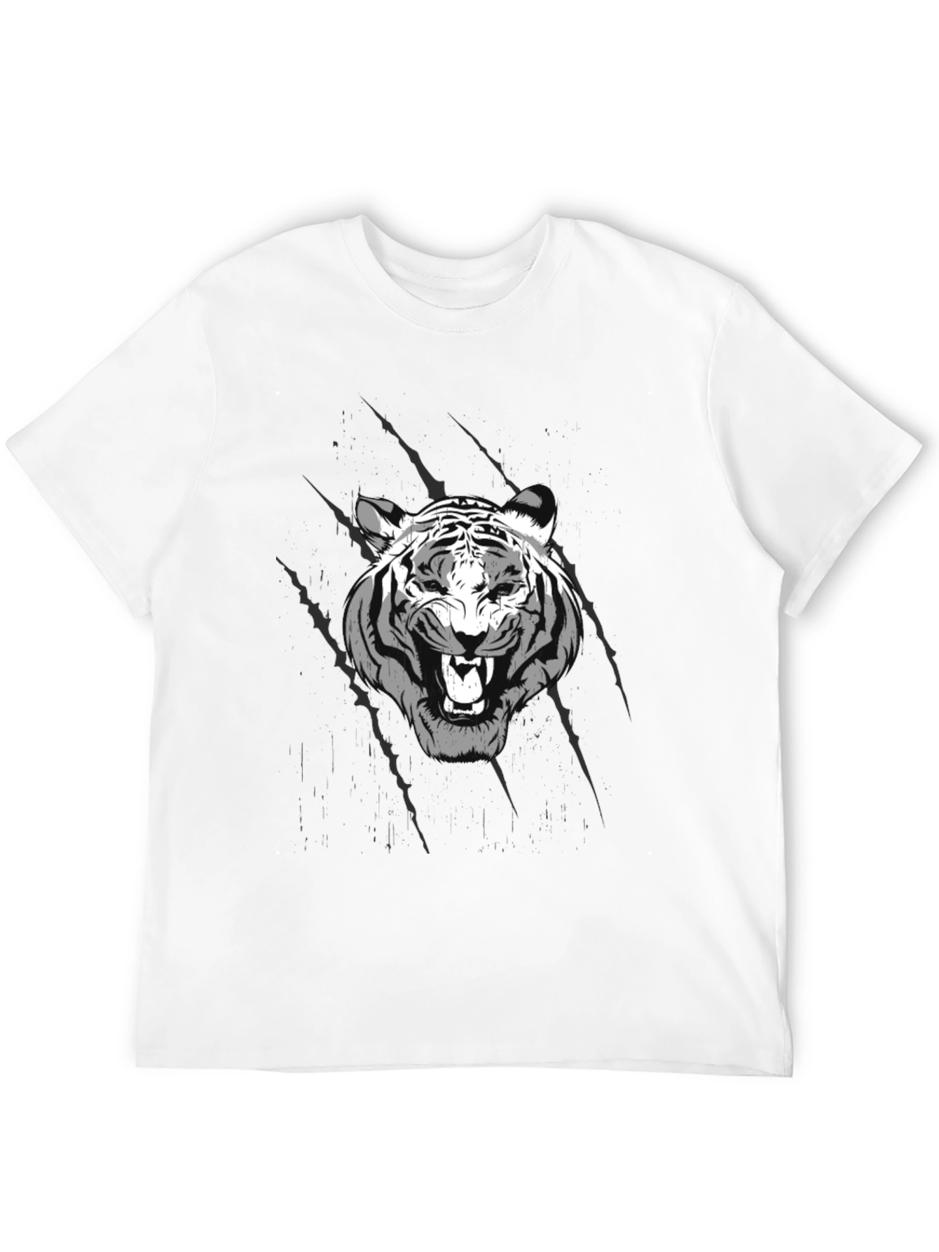 Tiger Graphic Print Black Crew Neck T-Shirt