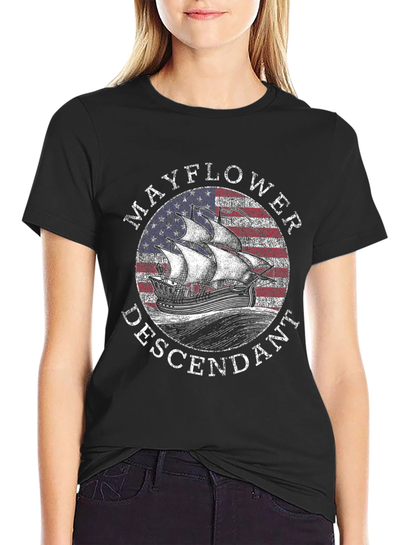 Mayflower Descendant Graphic T-Shirt