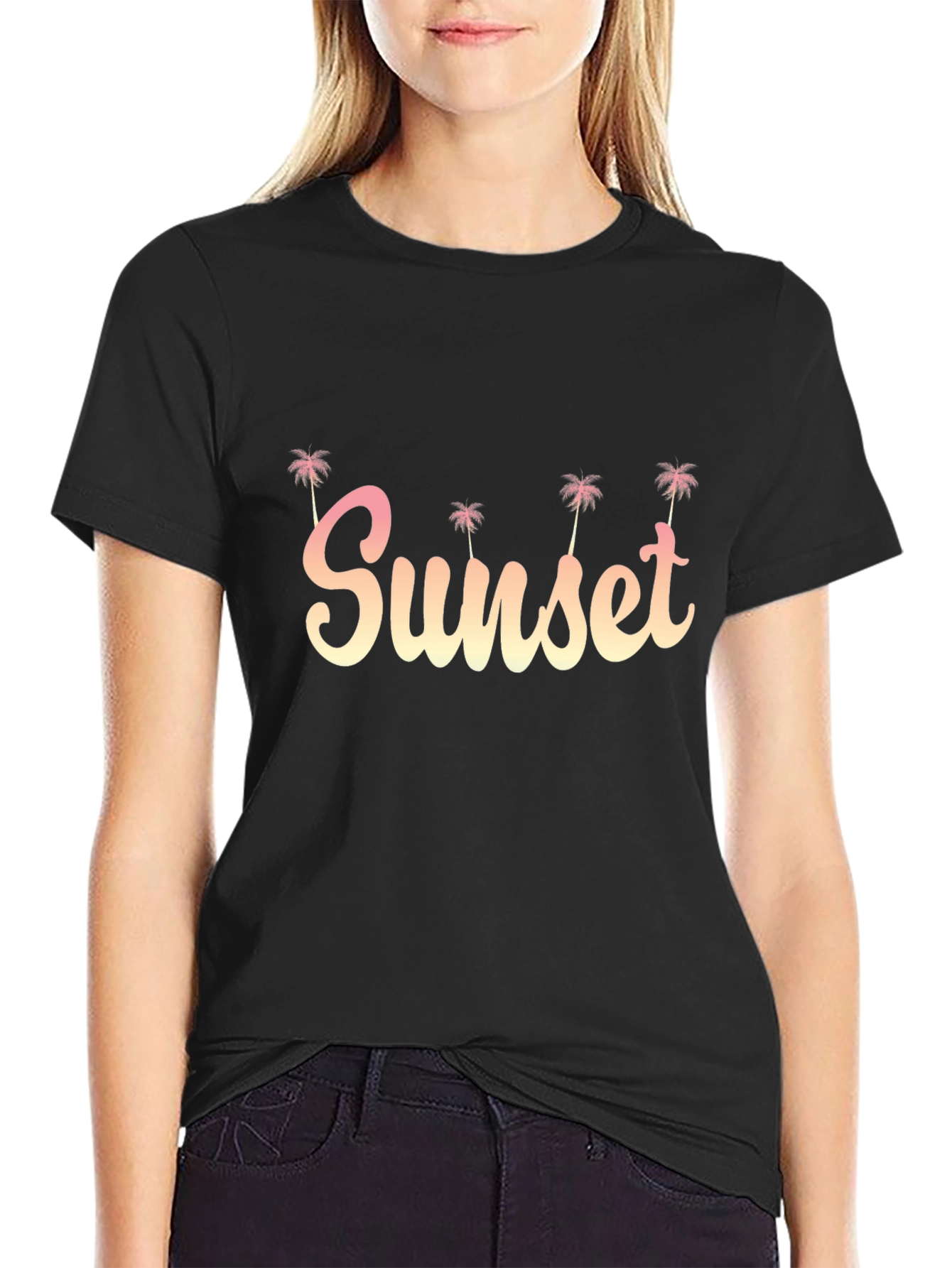 Sunset Palm Tee - Relaxed Fit