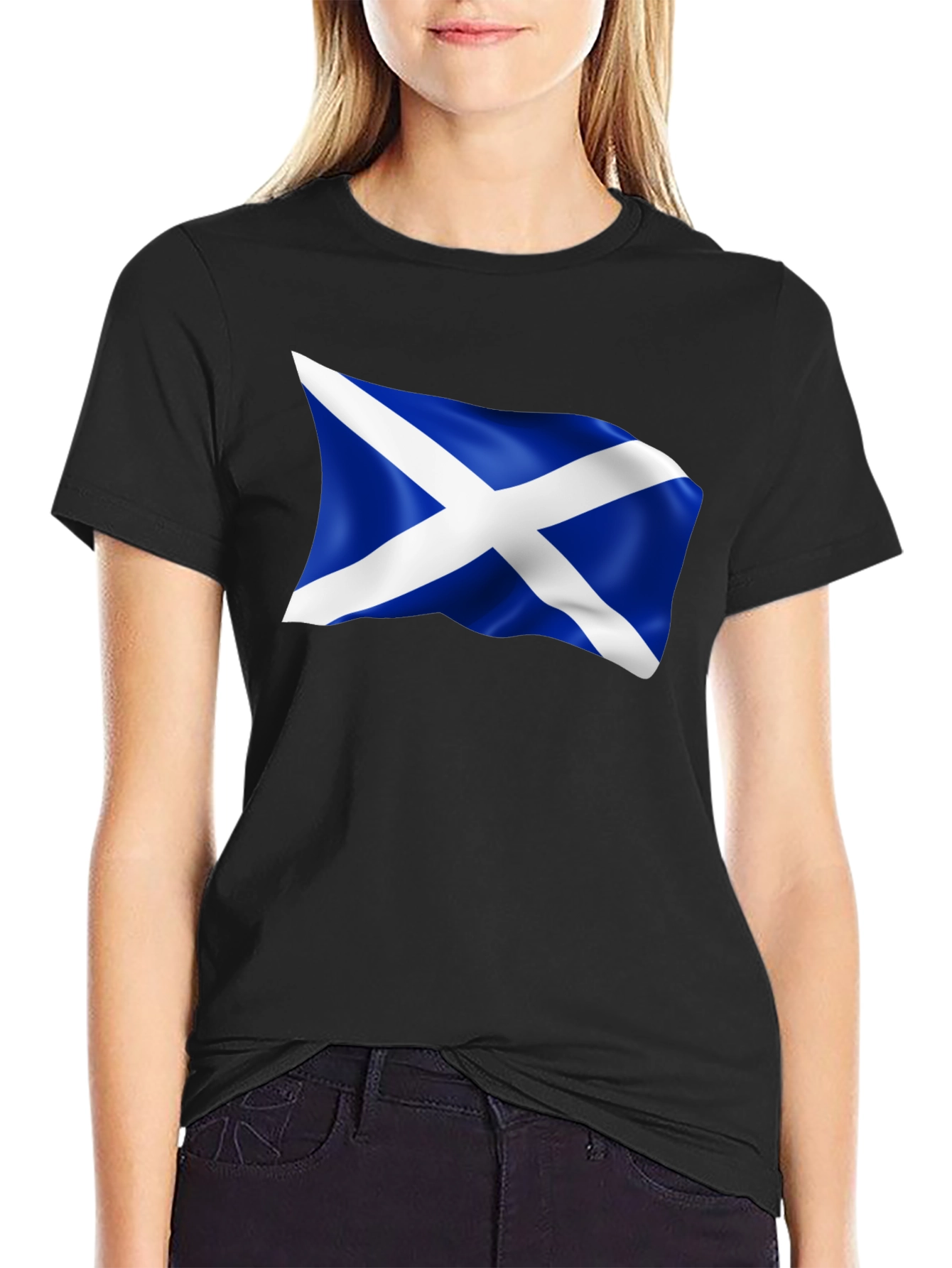 Scotland Flag Graphic Tee - Mens Black T-Shirt