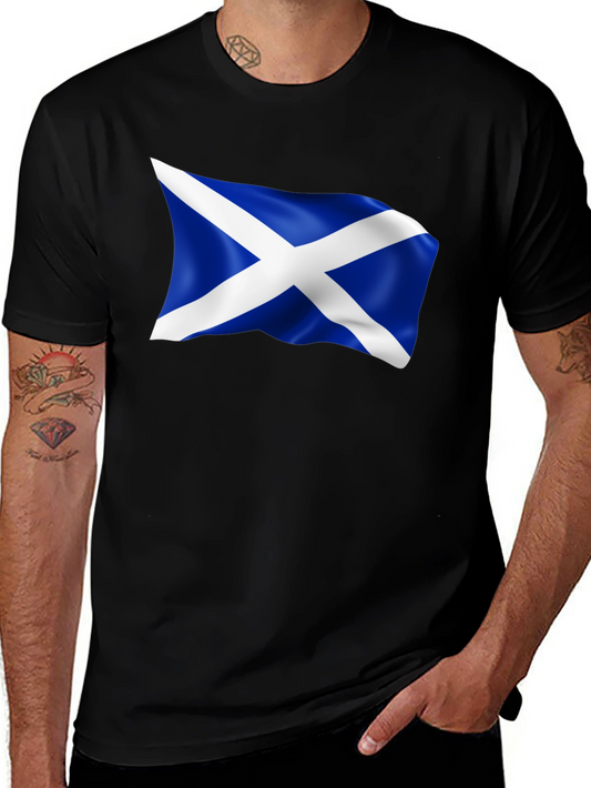 Scotland Flag Graphic Tee - Mens Black T-Shirt
