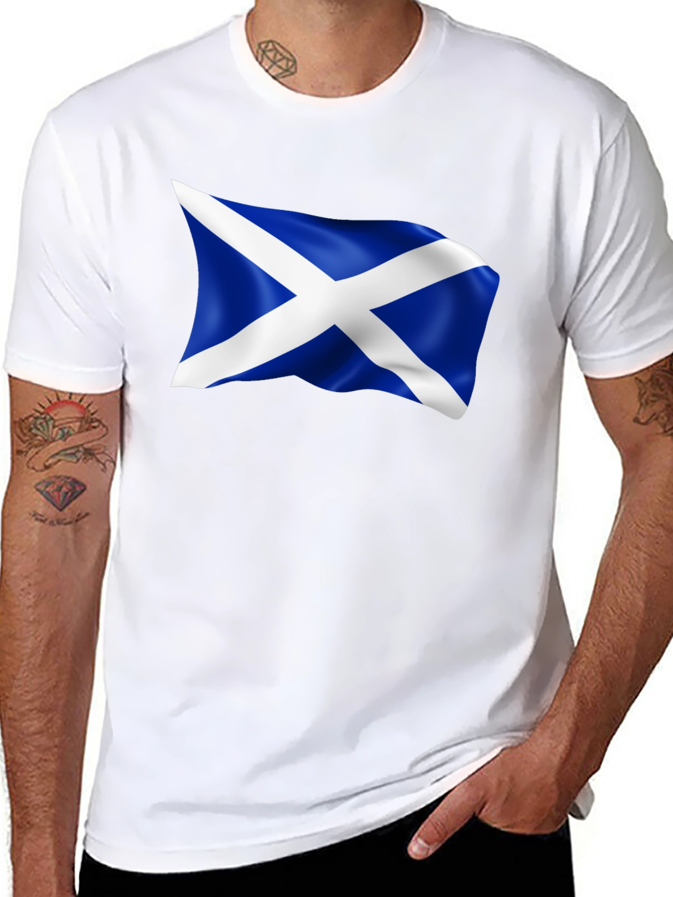 Scotland Flag Graphic Tee - Mens Black T-Shirt
