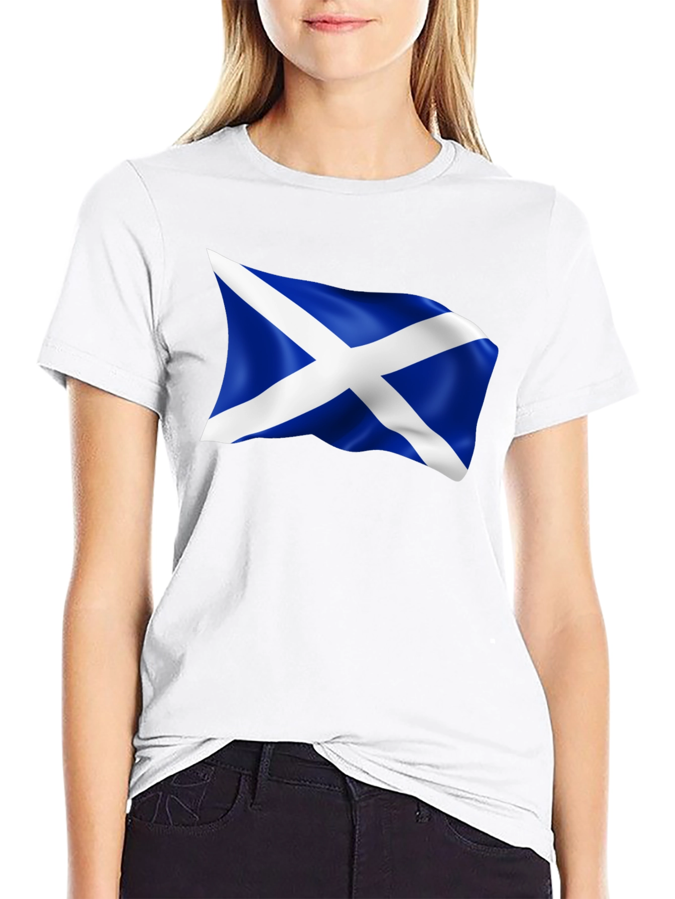 Scotland Flag Graphic Tee - Mens Black T-Shirt