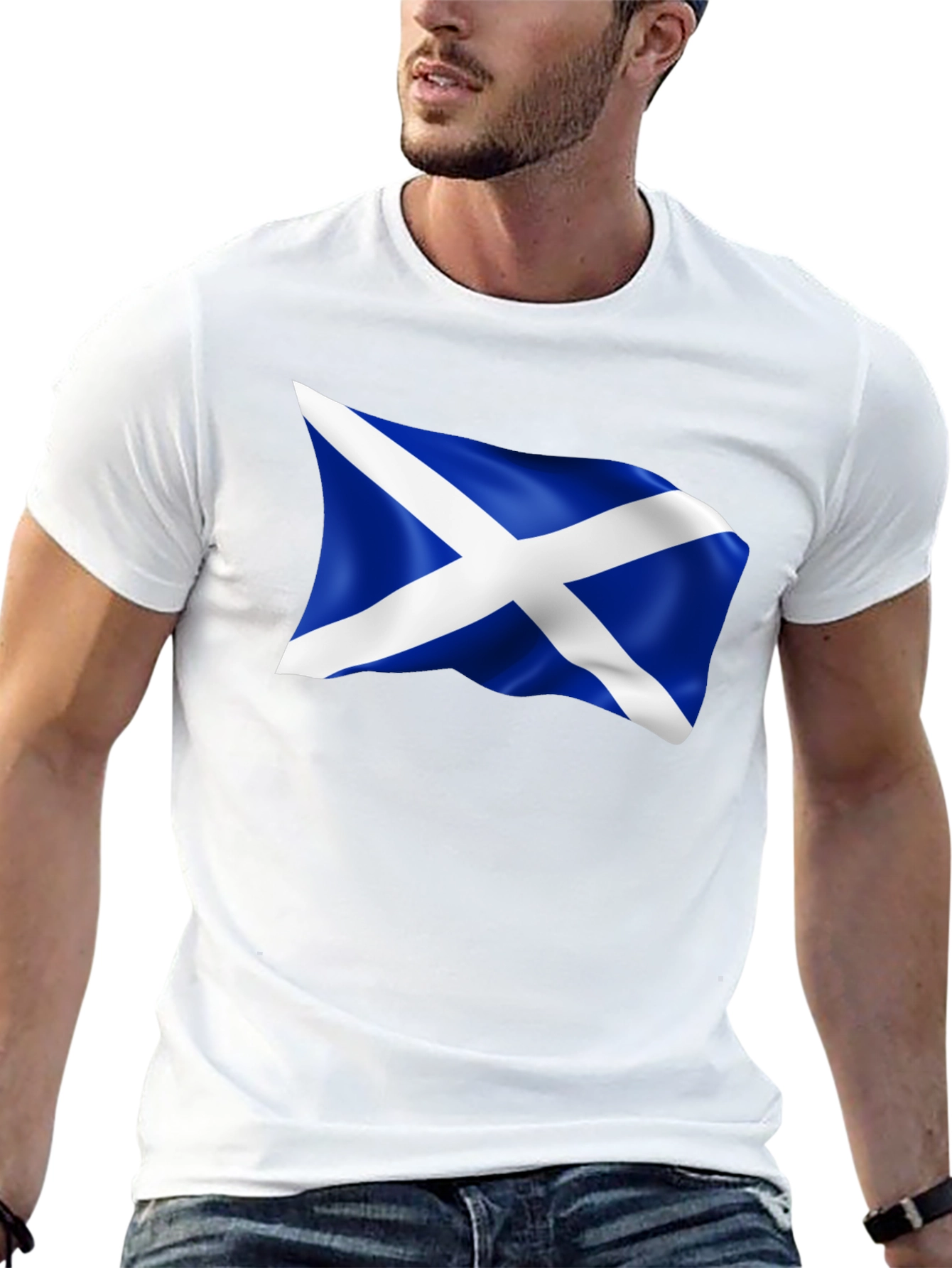 Scotland Flag Graphic Tee - Mens Black T-Shirt