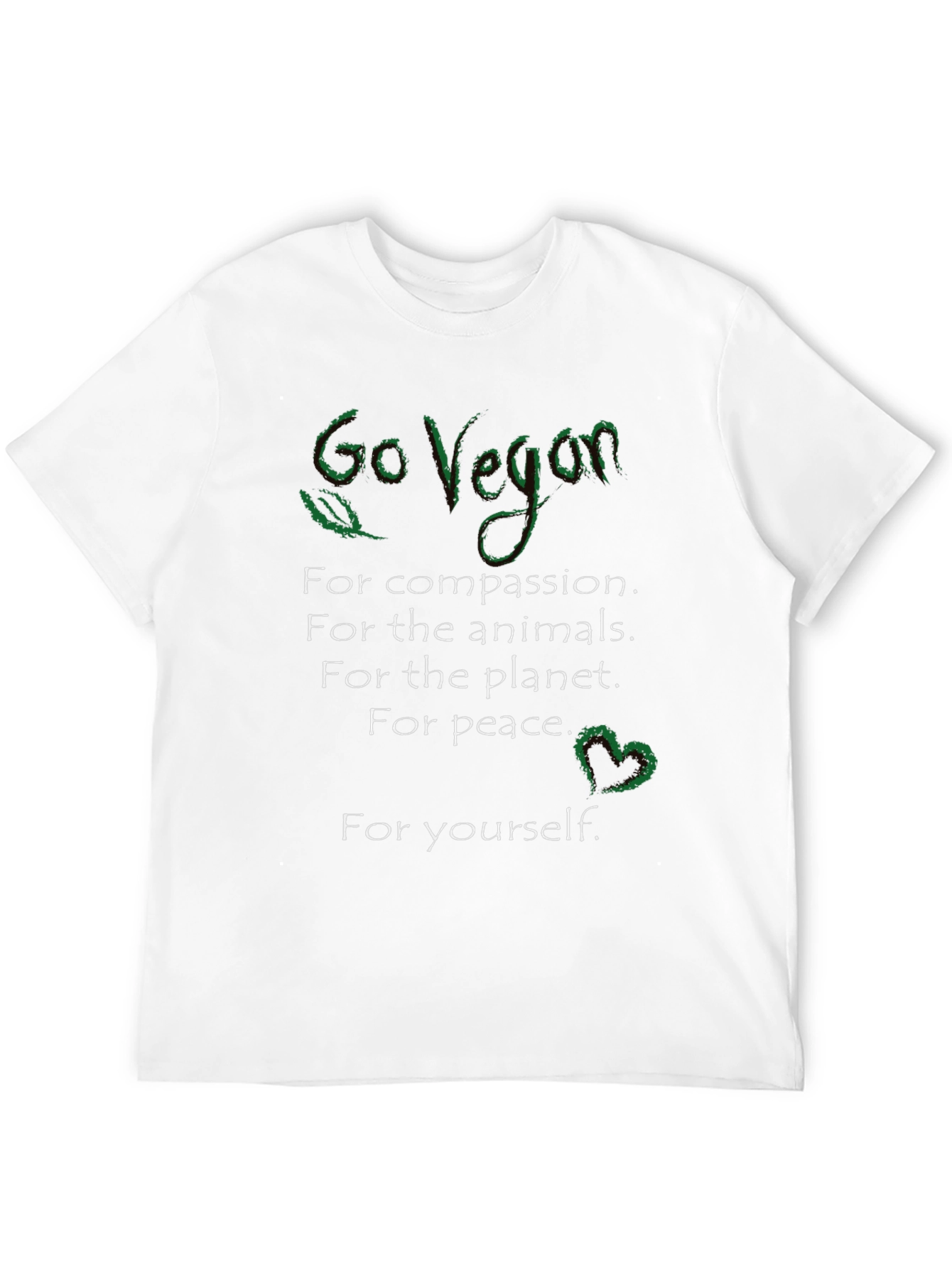 Go Vegan T-Shirt - Compassion Animals Planet Peace You