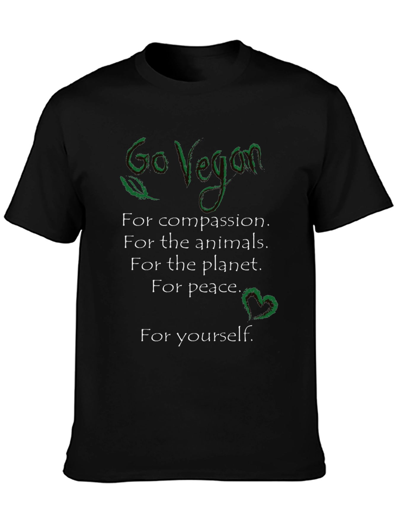 Go Vegan T-Shirt - Compassion Animals Planet Peace You