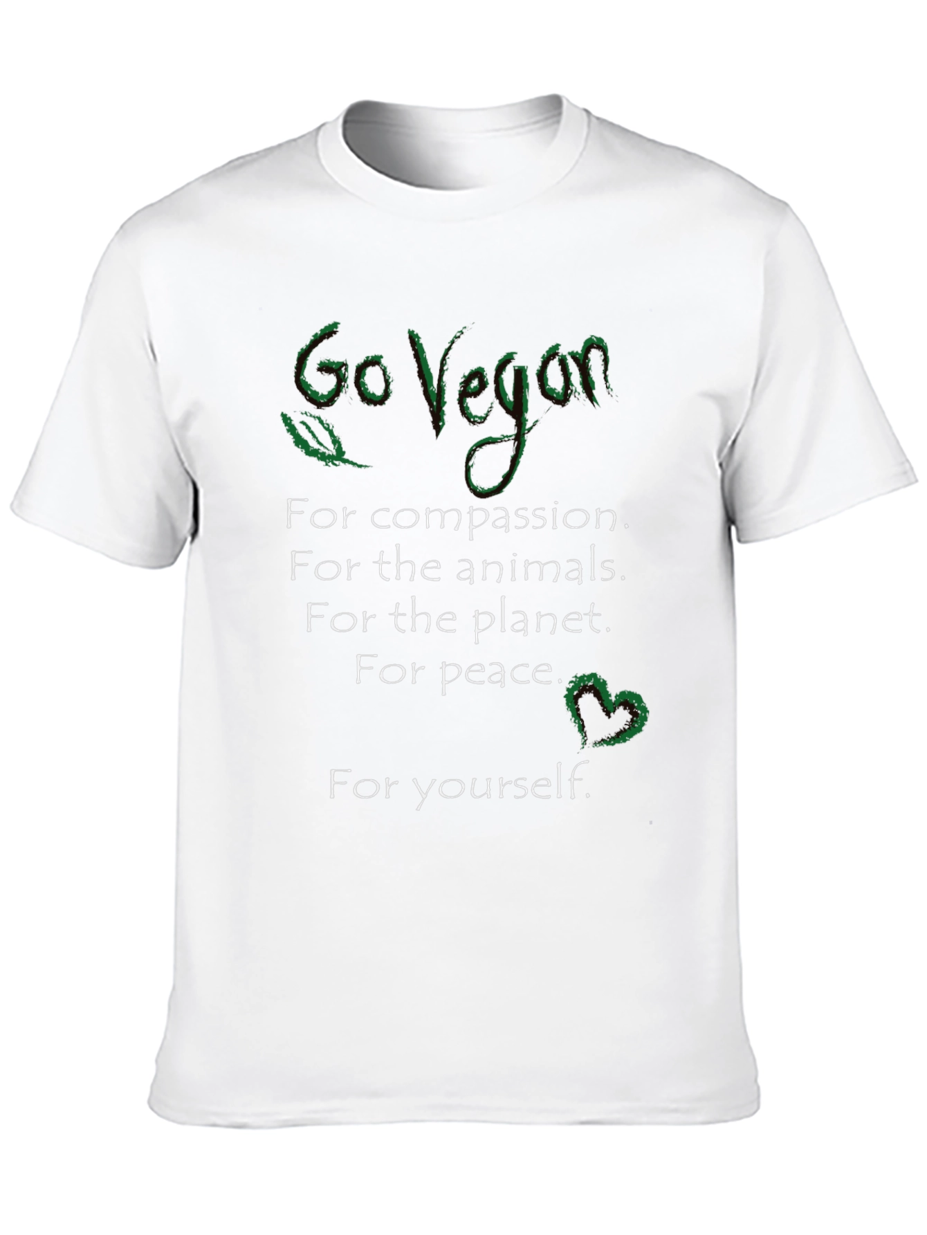 Go Vegan T-Shirt - Compassion Animals Planet Peace You