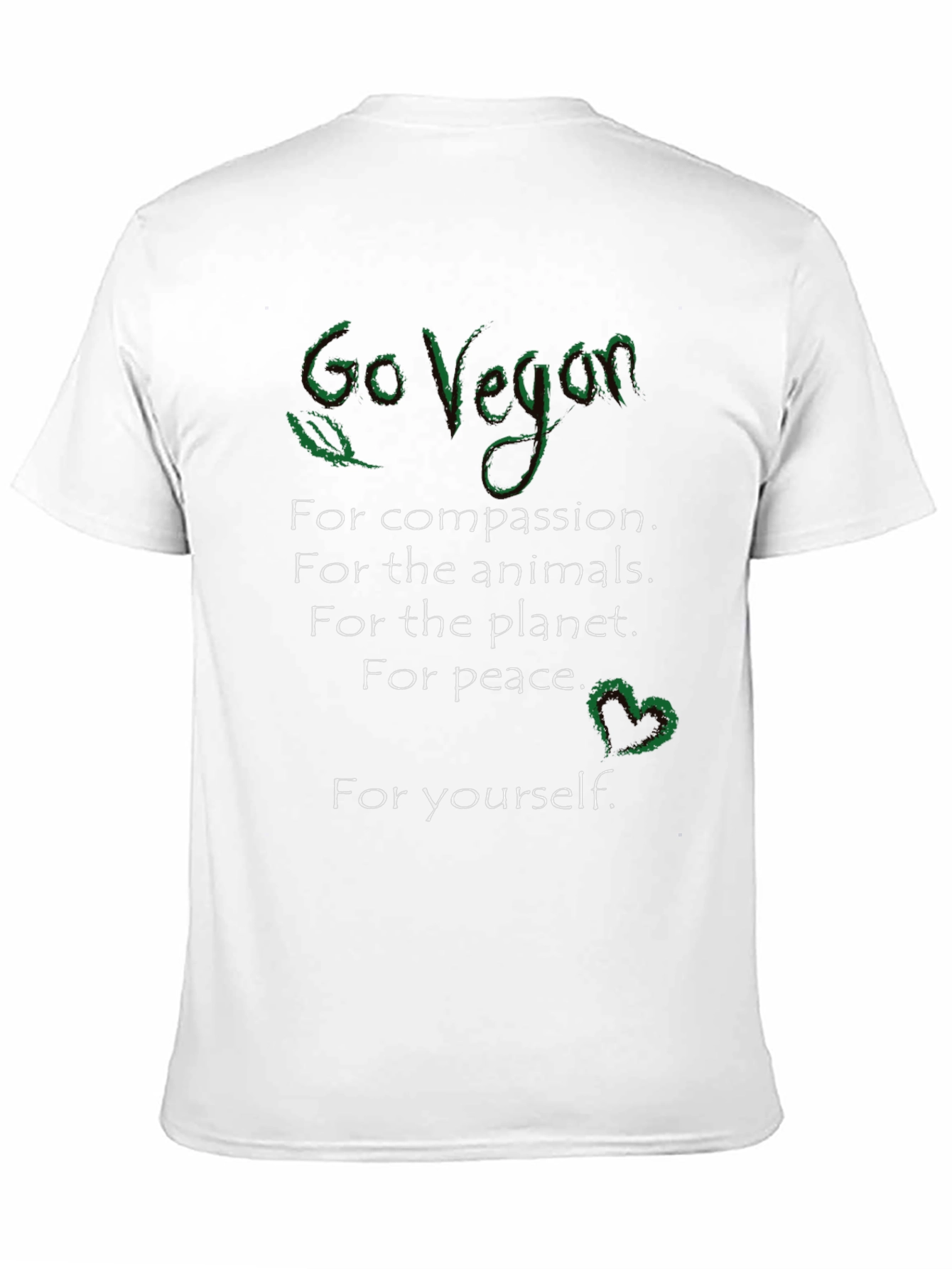 Go Vegan T-Shirt - Compassion Animals Planet Peace You