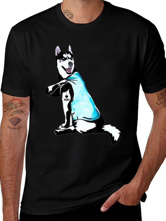 Husky Dog Mom Tattoo T-Shirt