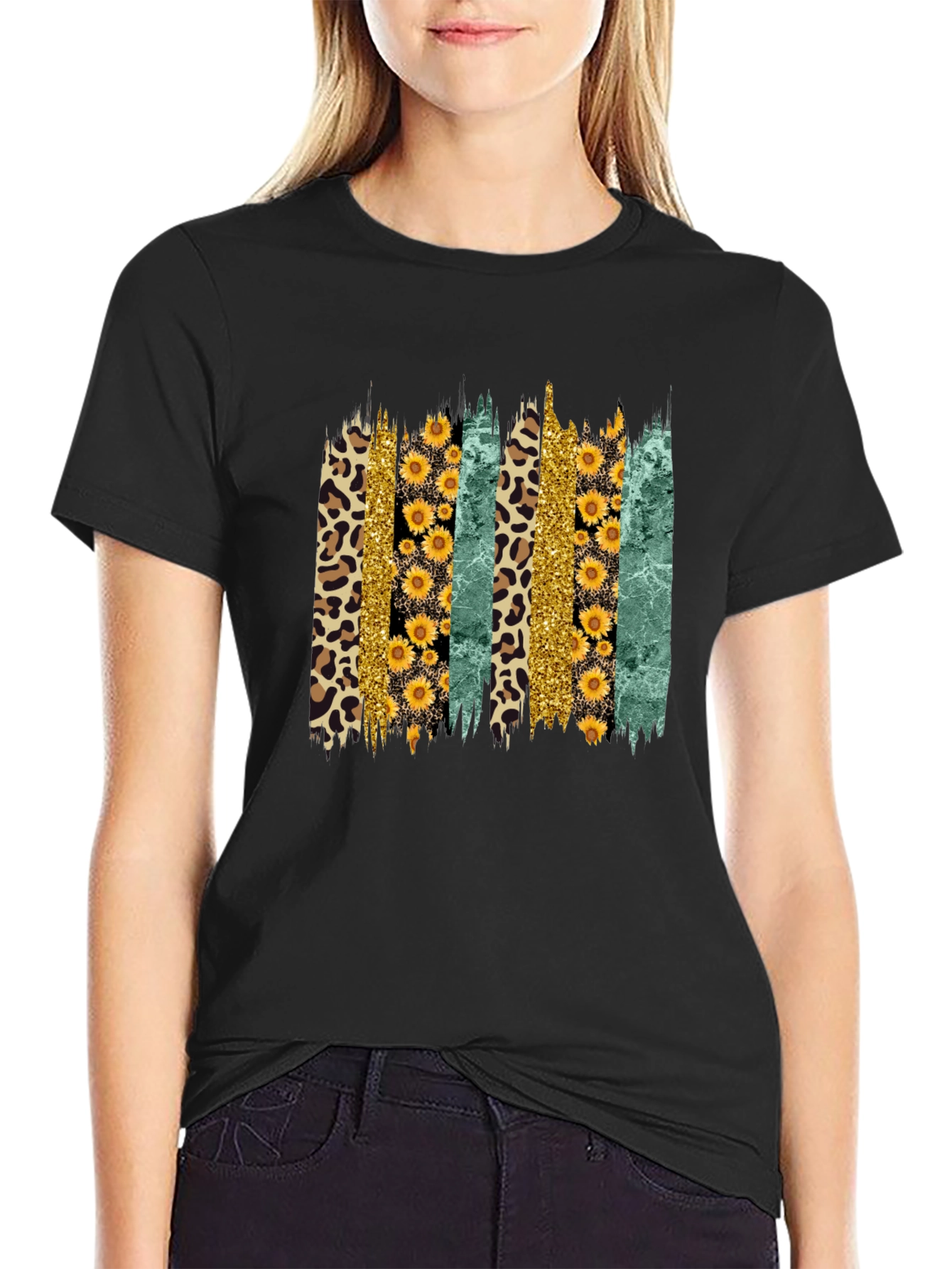 Sunflower Leopard Print Graphic Tee