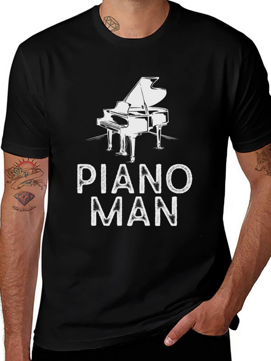 Piano Man Graphic Tee - Music Lover Shirt